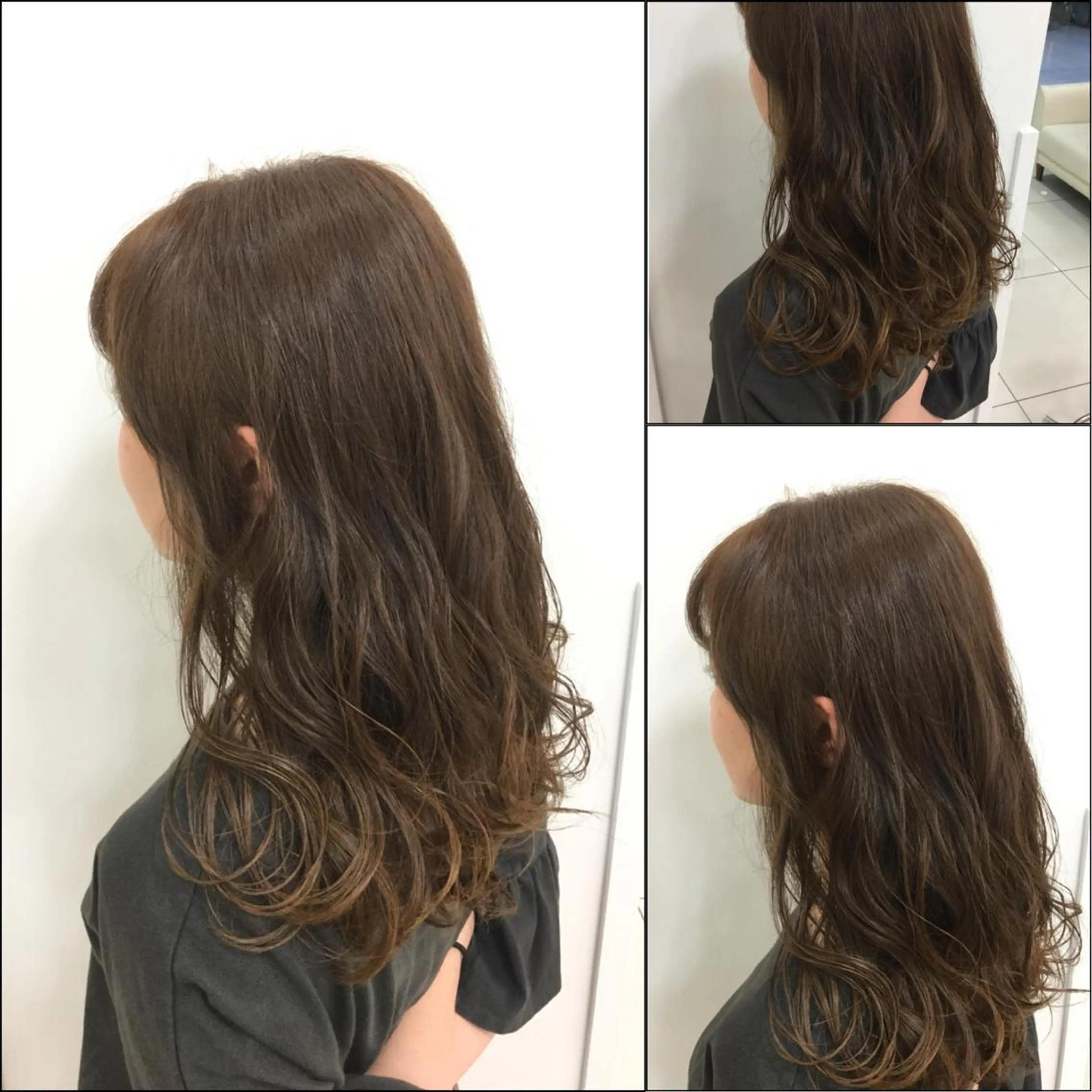 ロング カラー アッシュ バレイヤージュ 黒髪 ブリーチ グラデーションカラー Ash 山田 勇太のヘアスタイル