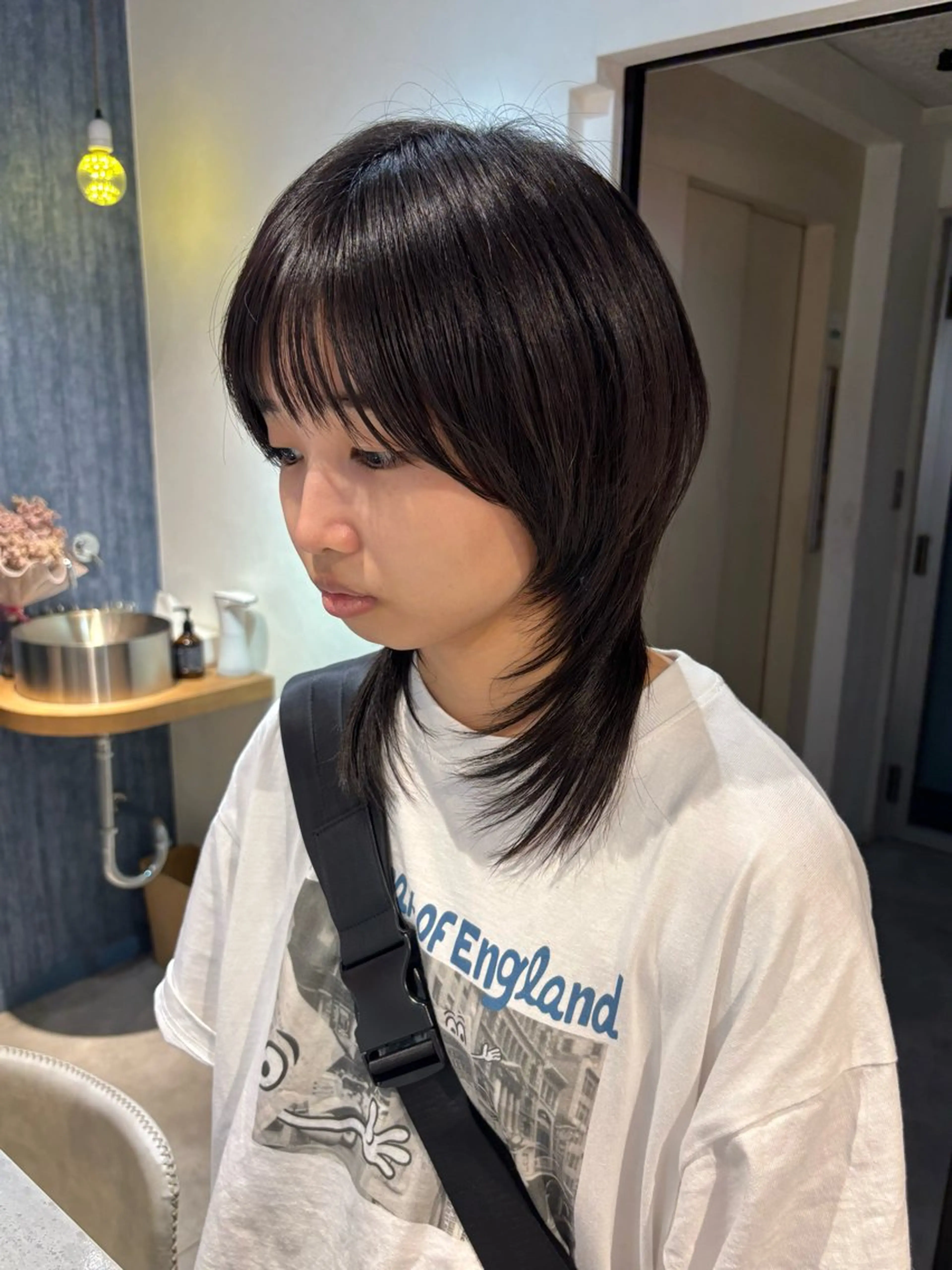 ミディアム ウルフカット カット クレハ :)のヘアスタイル