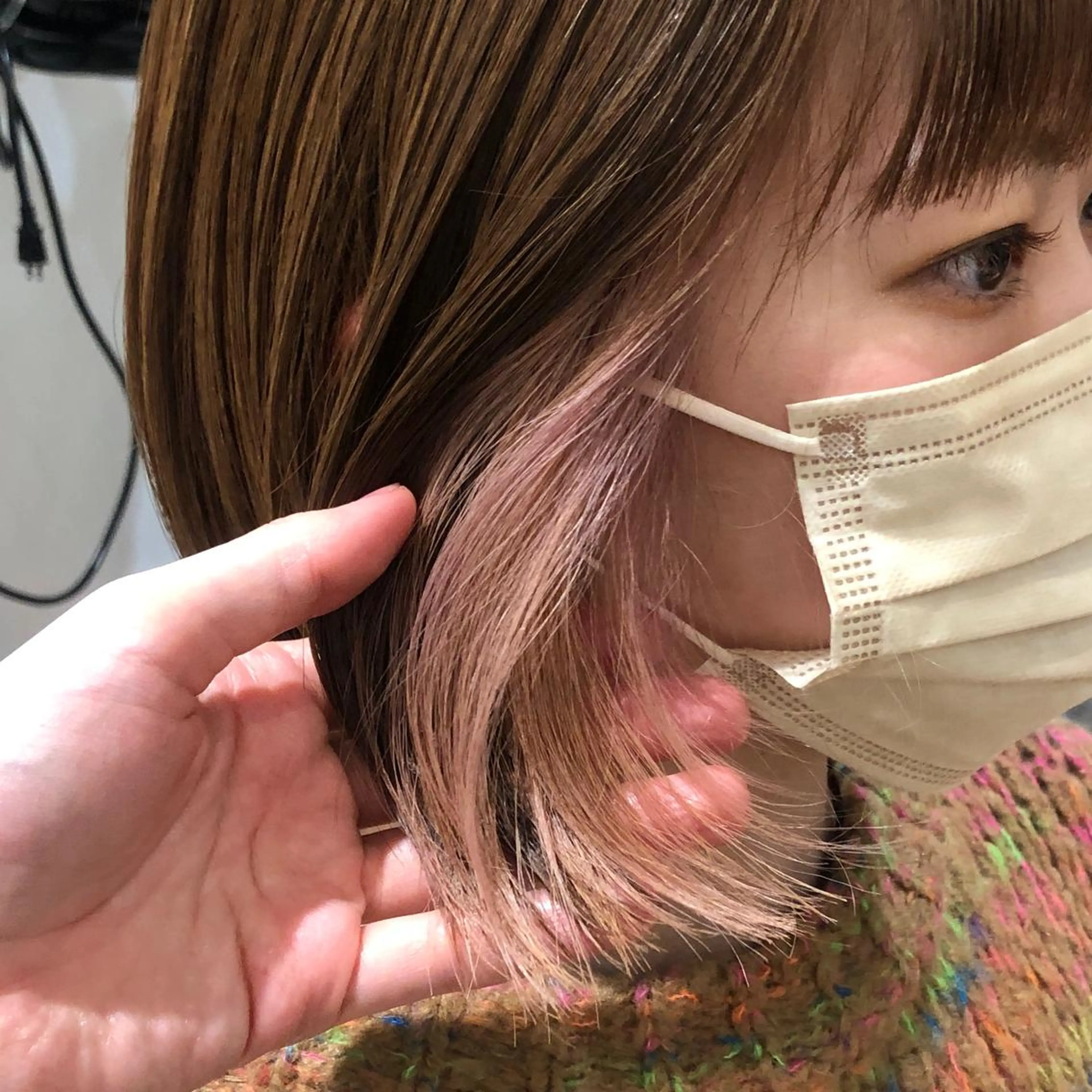 カラー イヤリングカラー インナーカラー ピンクカラー 推しカラー✨ オタク美容師ユウカのヘアスタイル