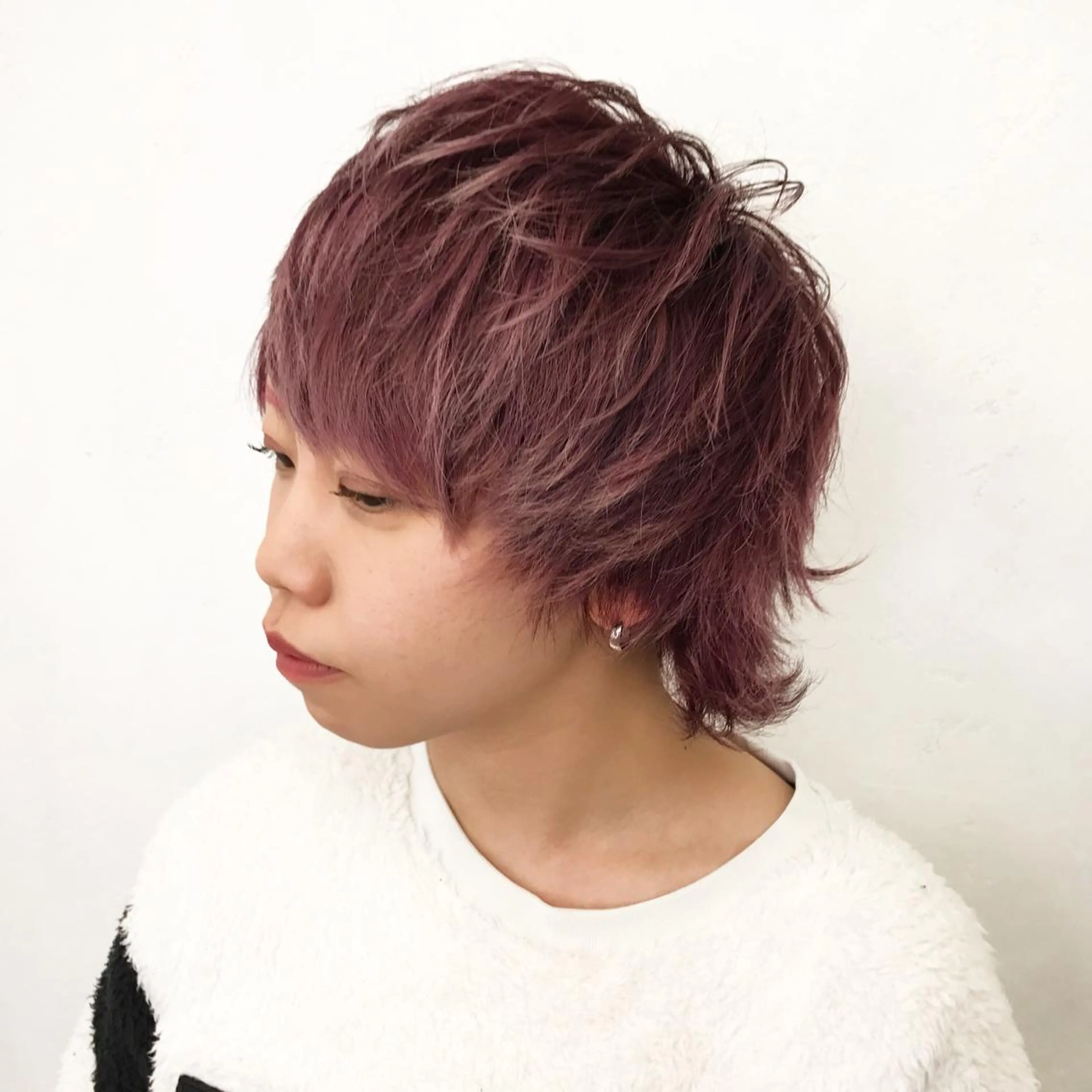 ショート カラー アッシュ ピンクカラー ピンクアッシュ ヘアカラー TATSUYA アートディレクターのヘアスタイル