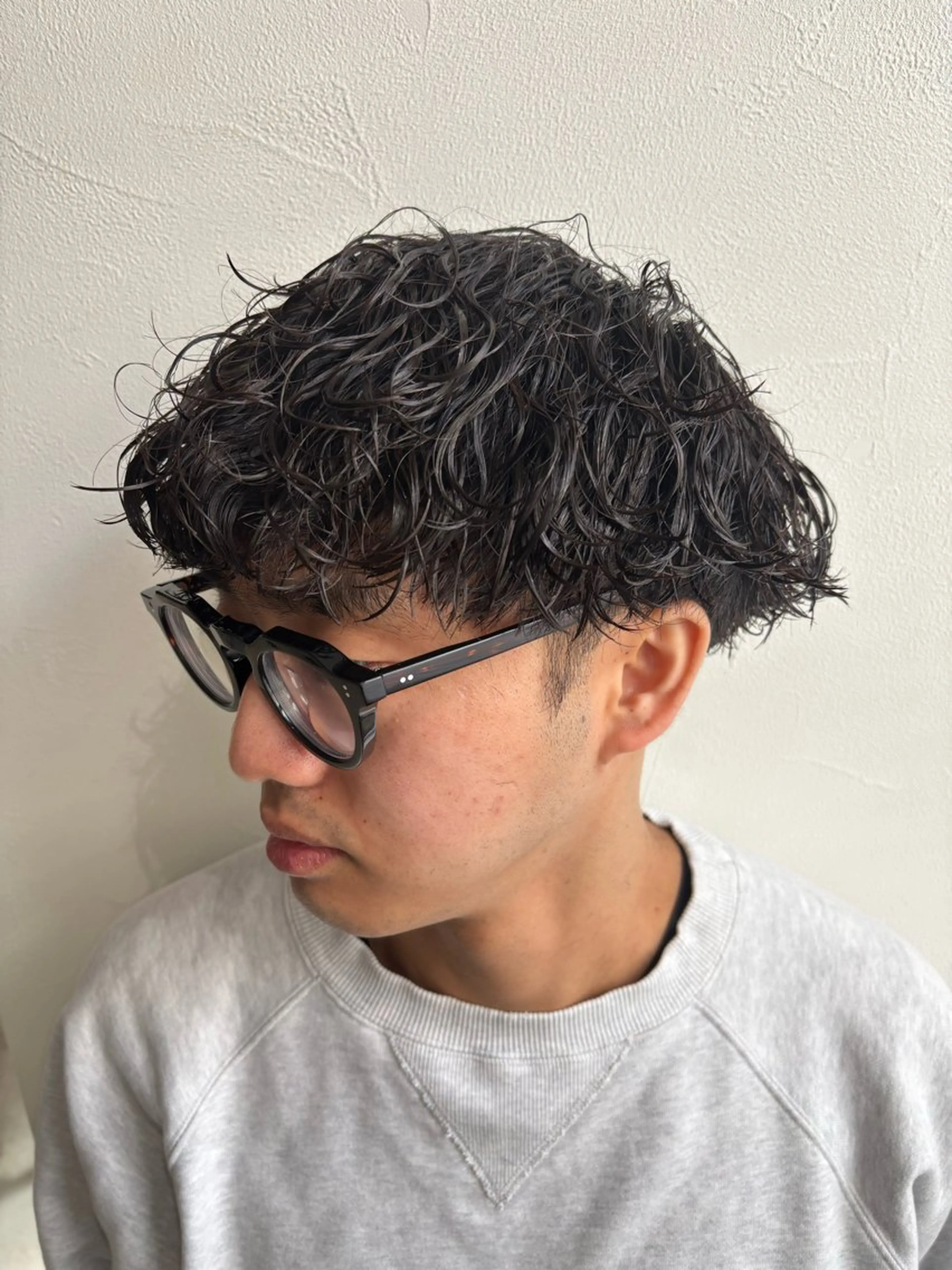 ショート パーマ メンズ メンズパーマ スペインカール ボブ/レイヤー /河内温太のヘアスタイル