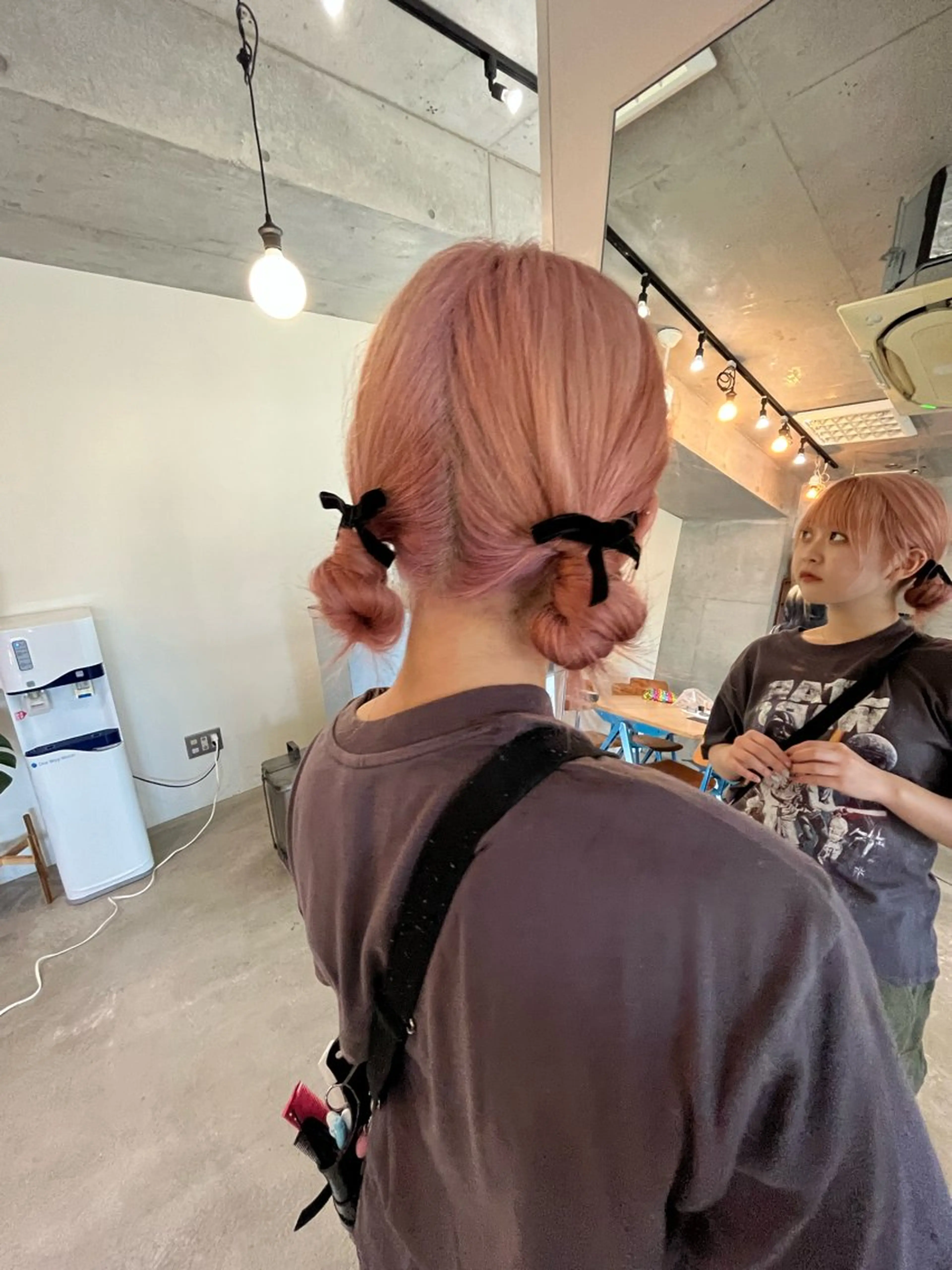 ロング カラー ブリーチ インナーカラー ボブ ヨシンモリ 韓国風ヘア ヘアカラー レイヤーカット/ハイ トーンカラー/きらのヘアスタイル