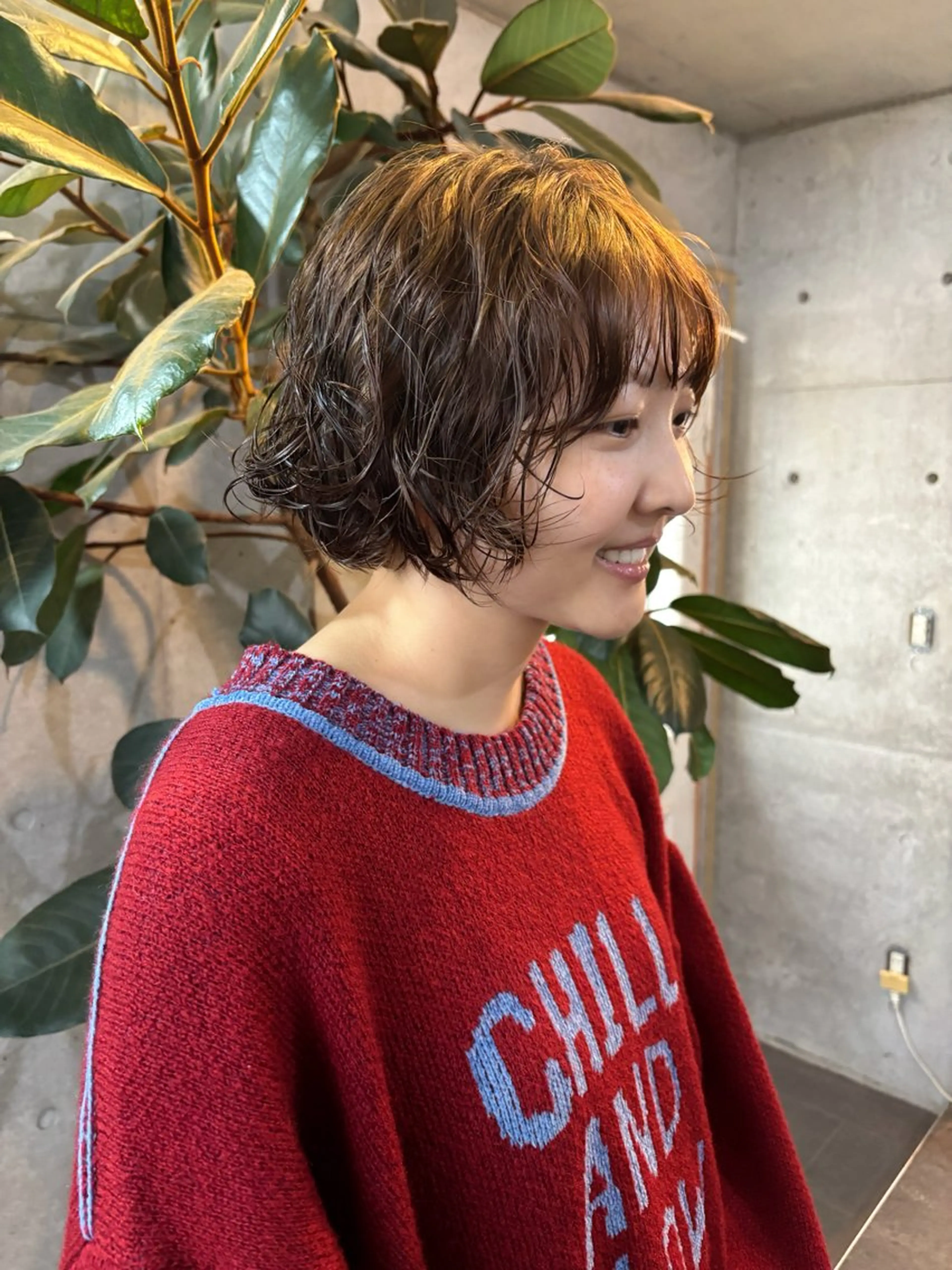 ショート カラー パーマ ボブ 大林 エリコのヘアスタイル