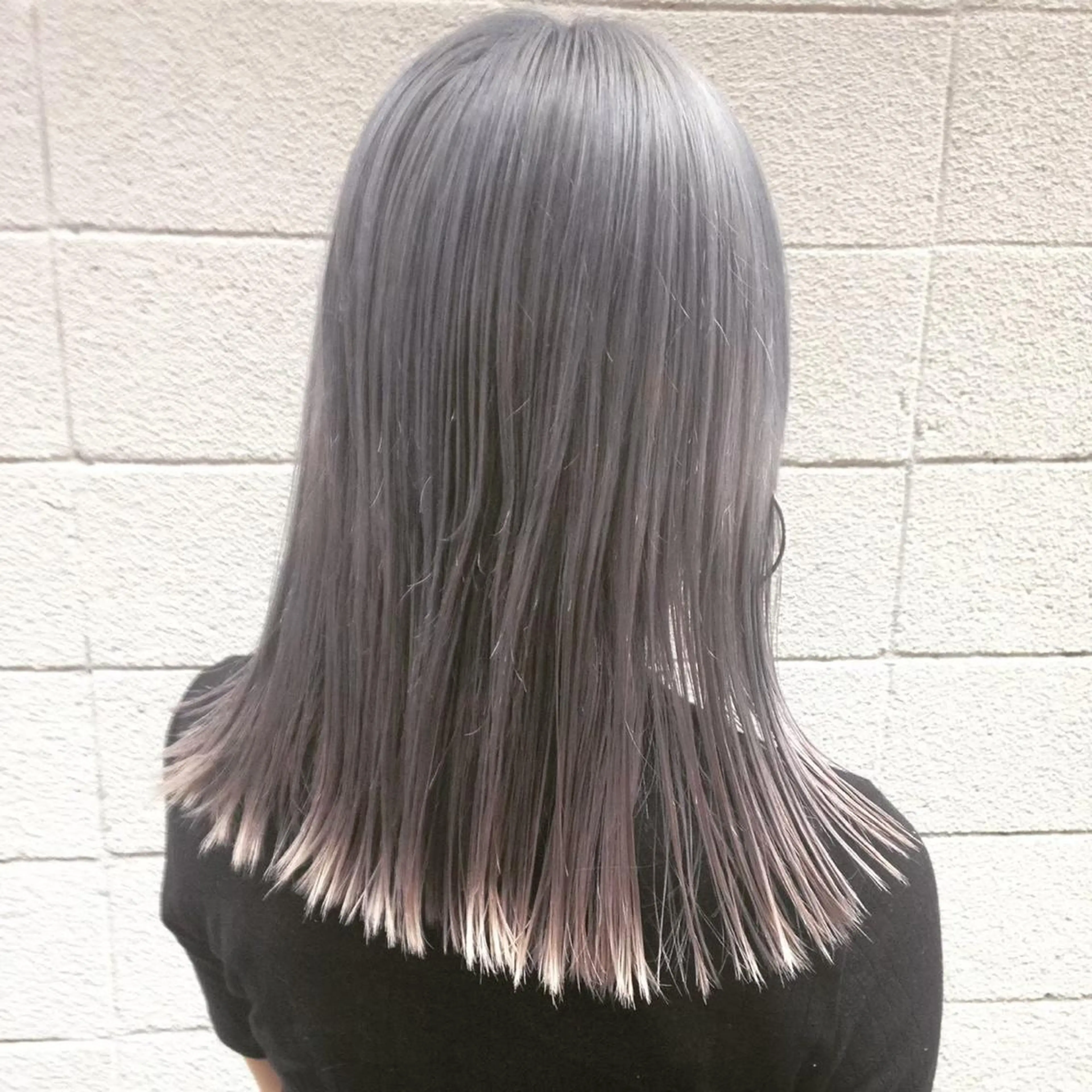 セミロング カラー アッシュ ラベンダーカラー ラベンダーグレー パープルカラー LATTE所属・垢抜け顔周り／韓国 ヘア𝑺𝒂𝒌𝒊のヘアスタイル