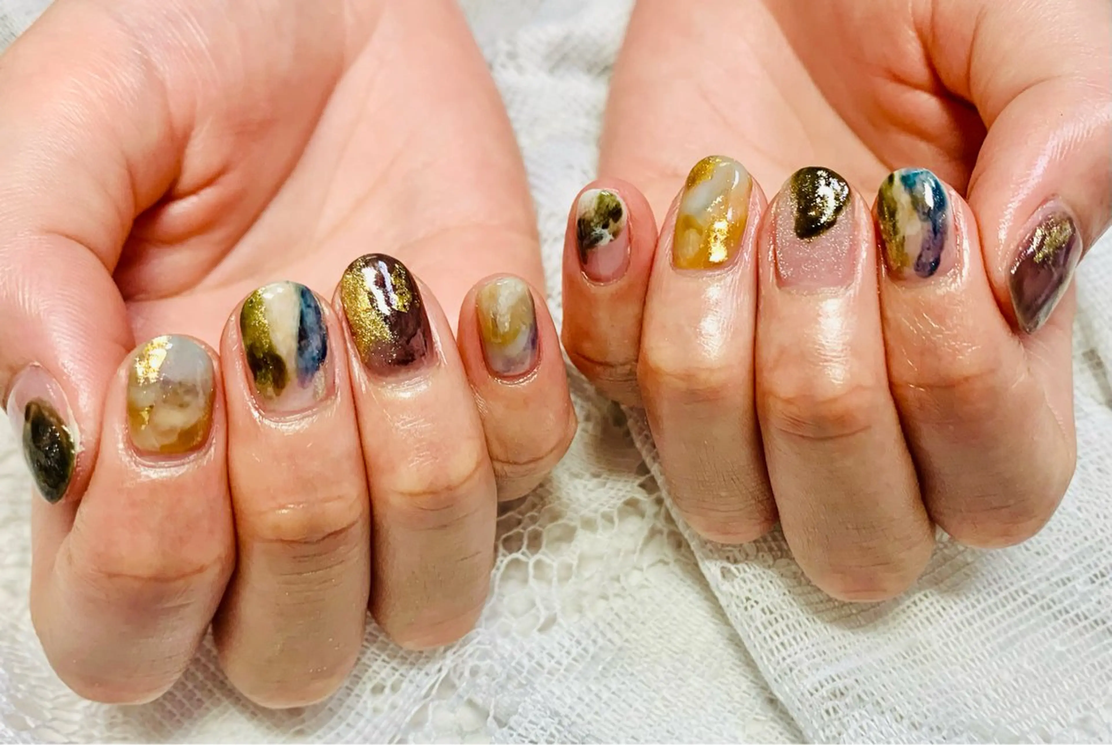 ネイル アートネイル 持ち込み ニュアンスネイル ストーンネイル Felice所属・ベテランネイル cnc  nailのネイルデザイン