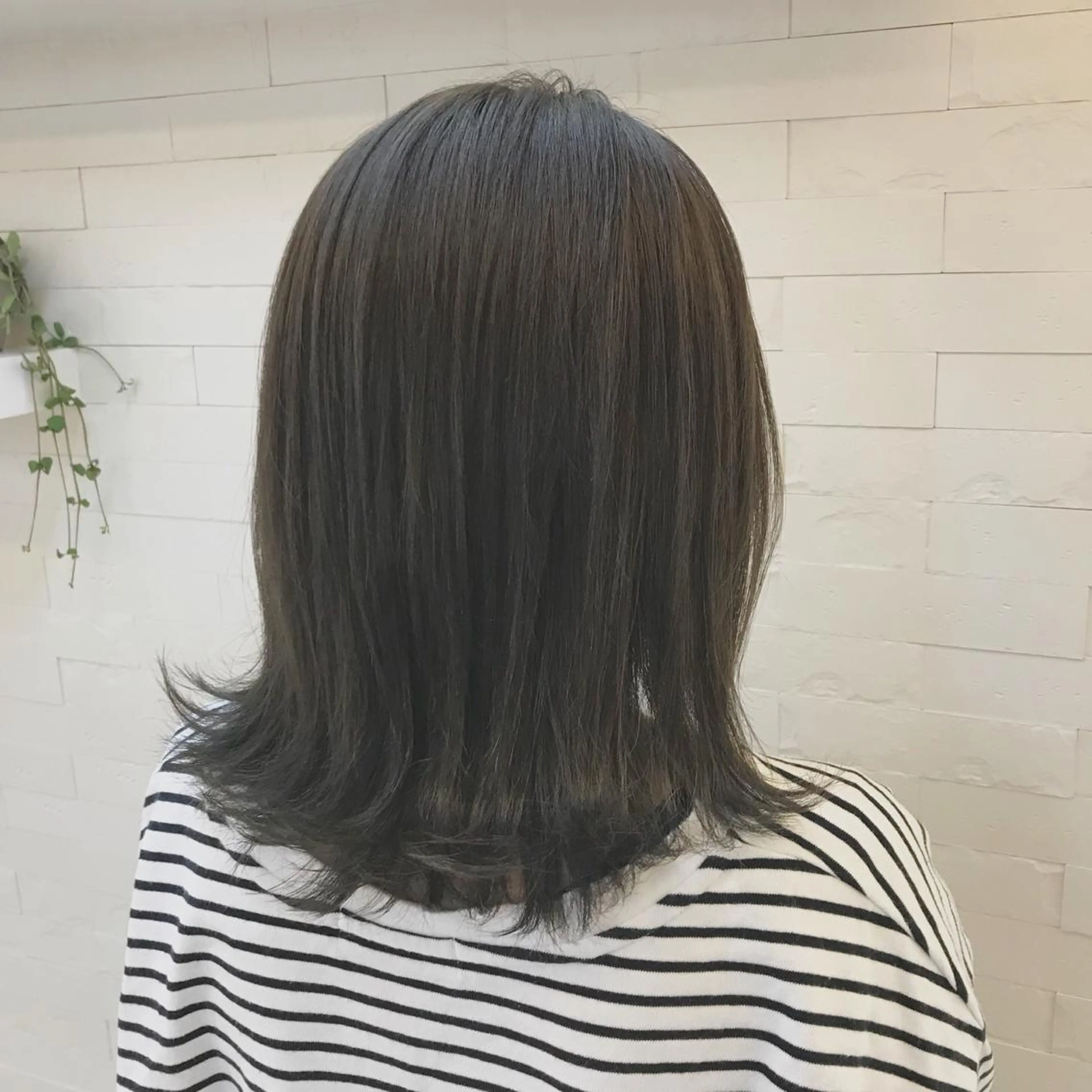 セミロング アッシュ ハイライト✖️ 暗髪🤎Nahoのヘアスタイル