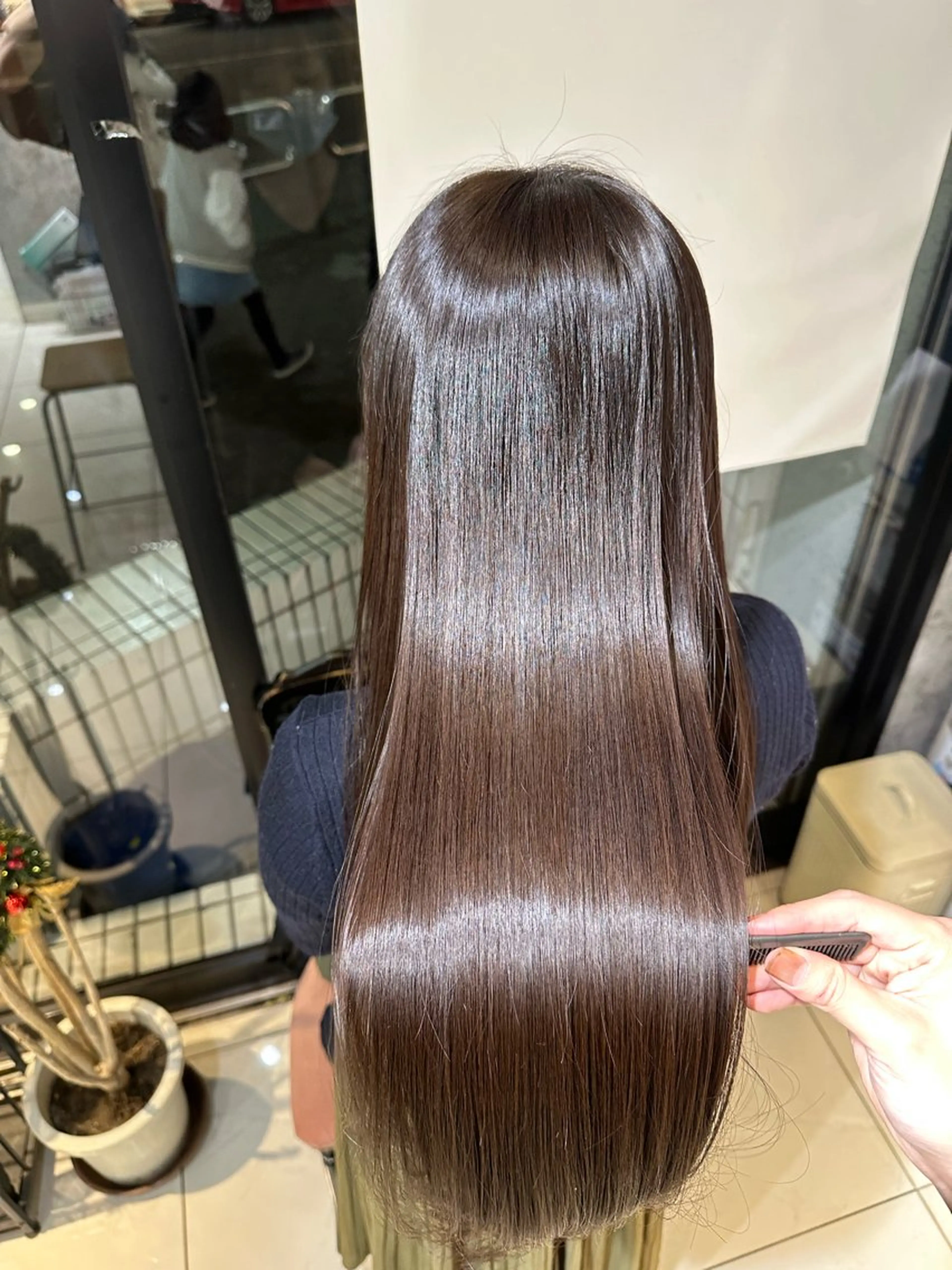 ロング カラー カット ヘアカラー 髪質改善× ハイライト溝江のヘアスタイル