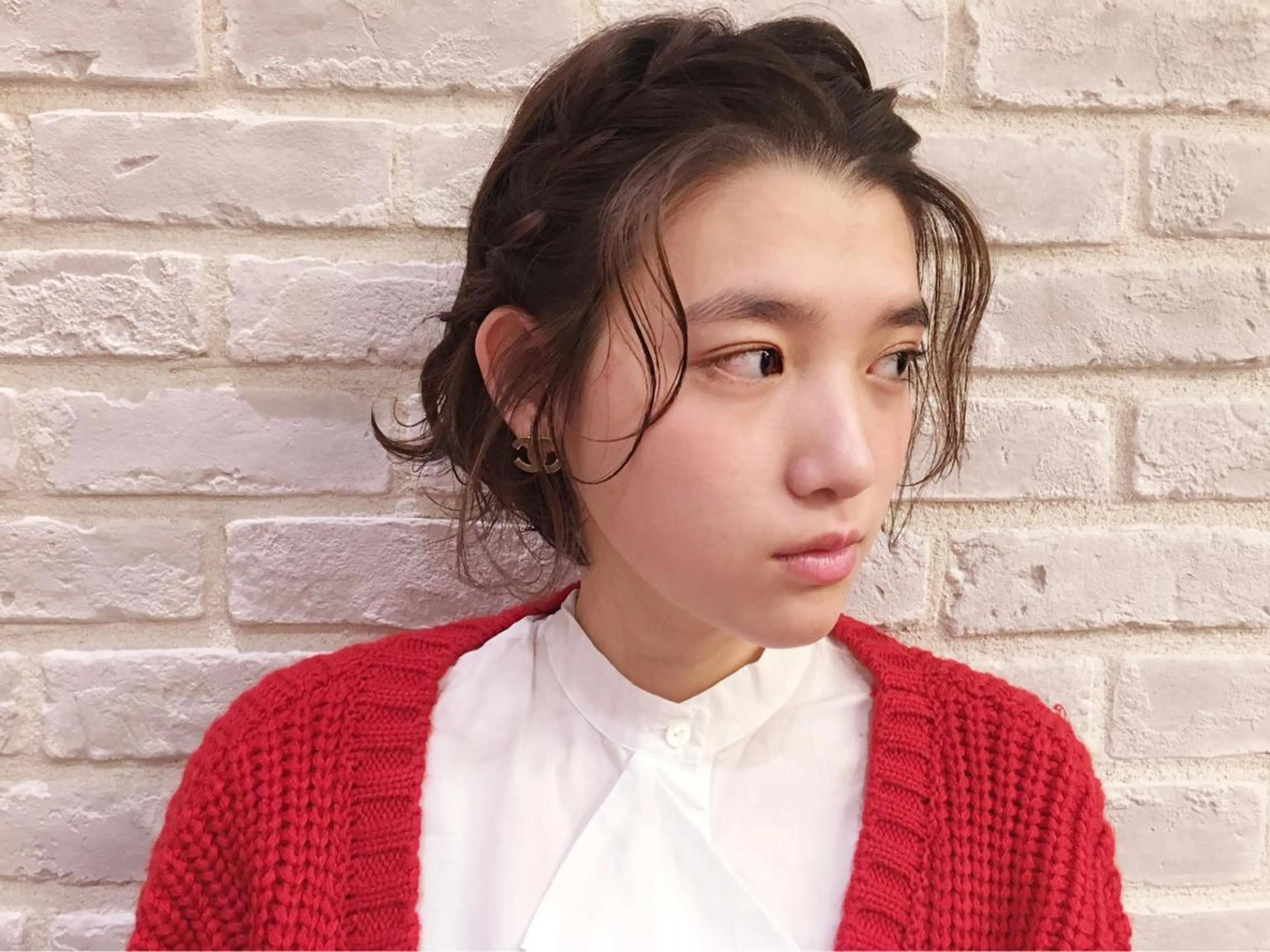 ショート カラー パーマ ヘアアレンジ 簡単アレンジ おくれ毛 ショートヘア la fith所属・rico_by ヘアとアイブロウのヘアスタイル