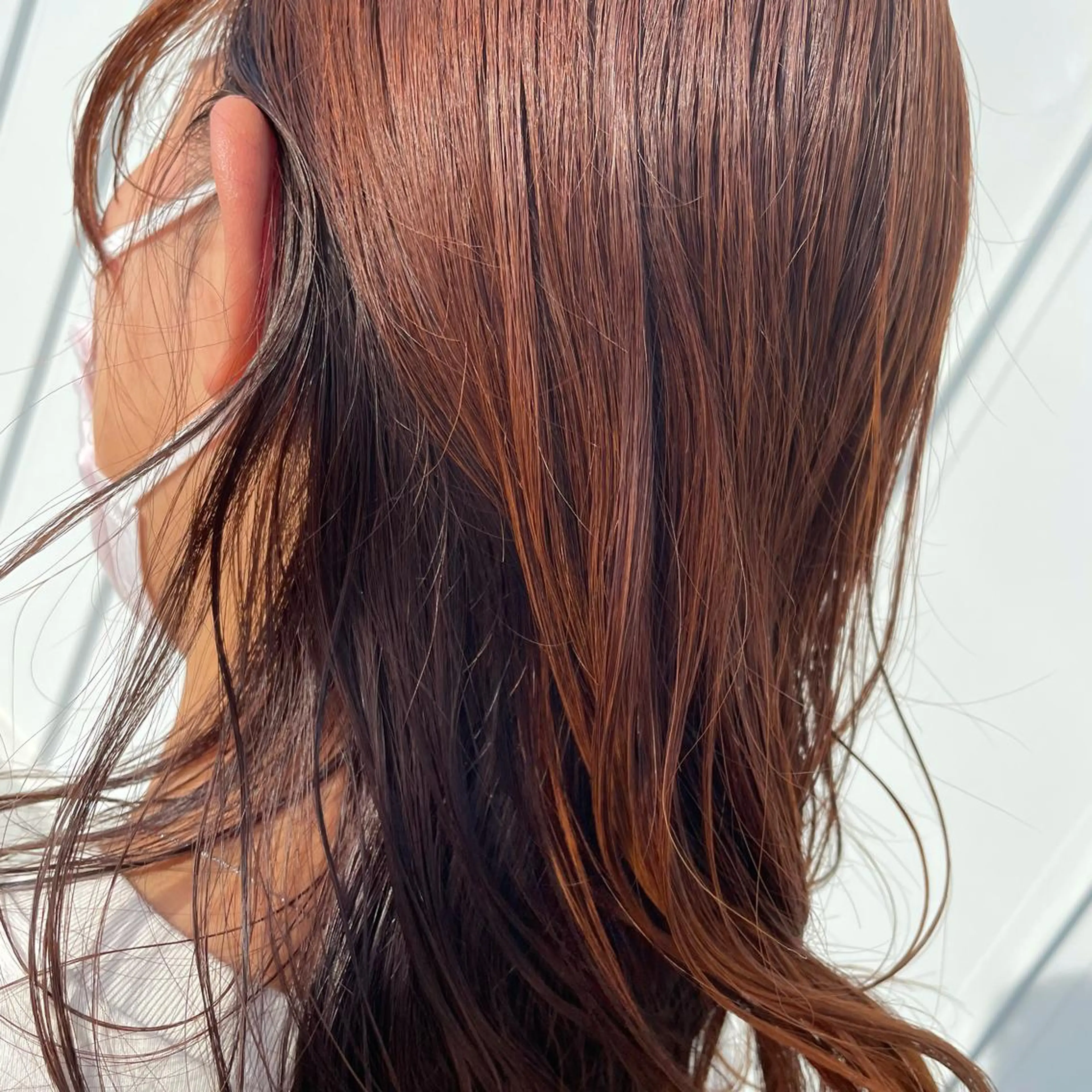 セミロング ヘアカラー SOU所属・ふるかわ れなのヘアスタイル