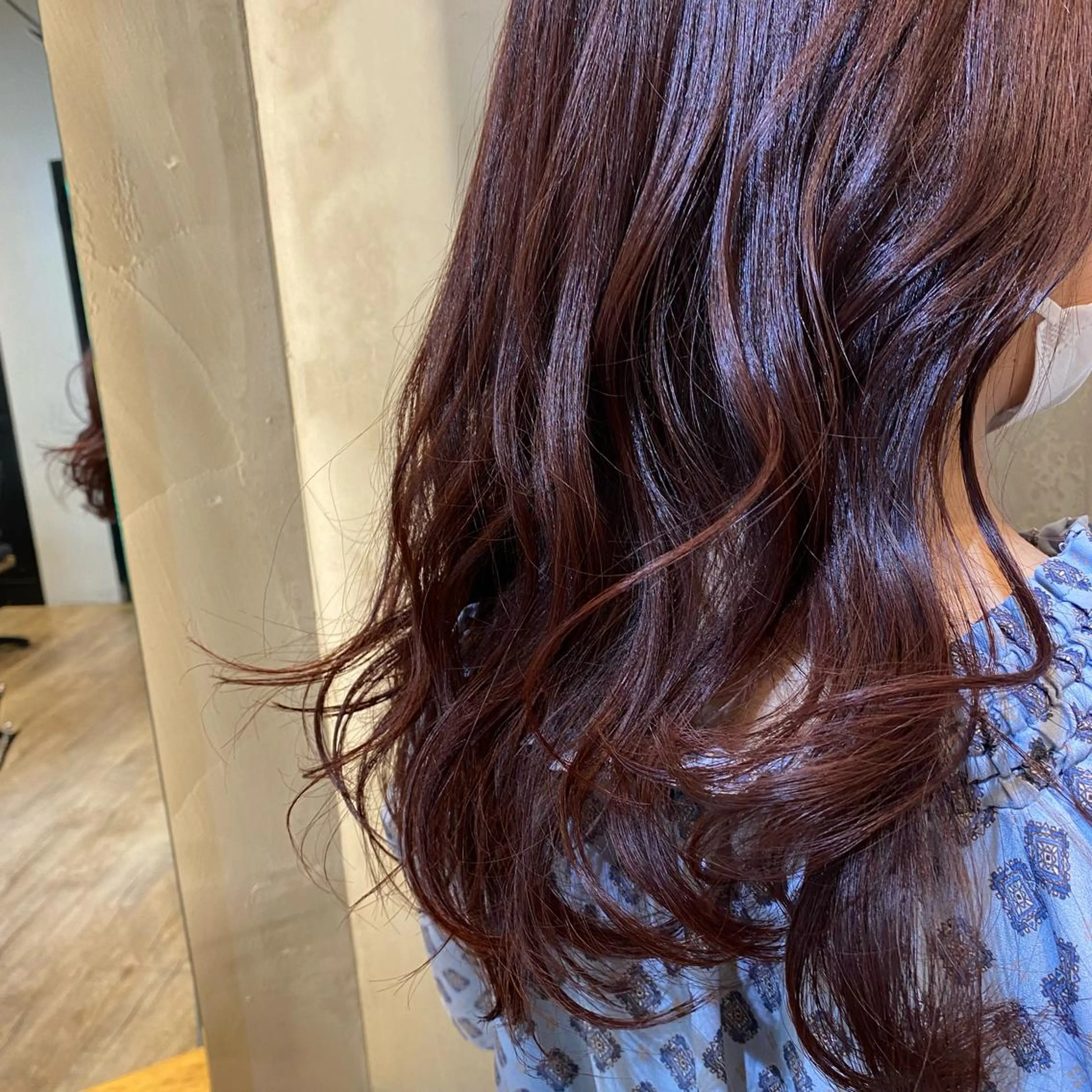 セミロング レッドブラウン ヘアカラー トリートメント 顔周りcut・ご相談 ＝新宿しずく🇰🇷のヘアスタイル