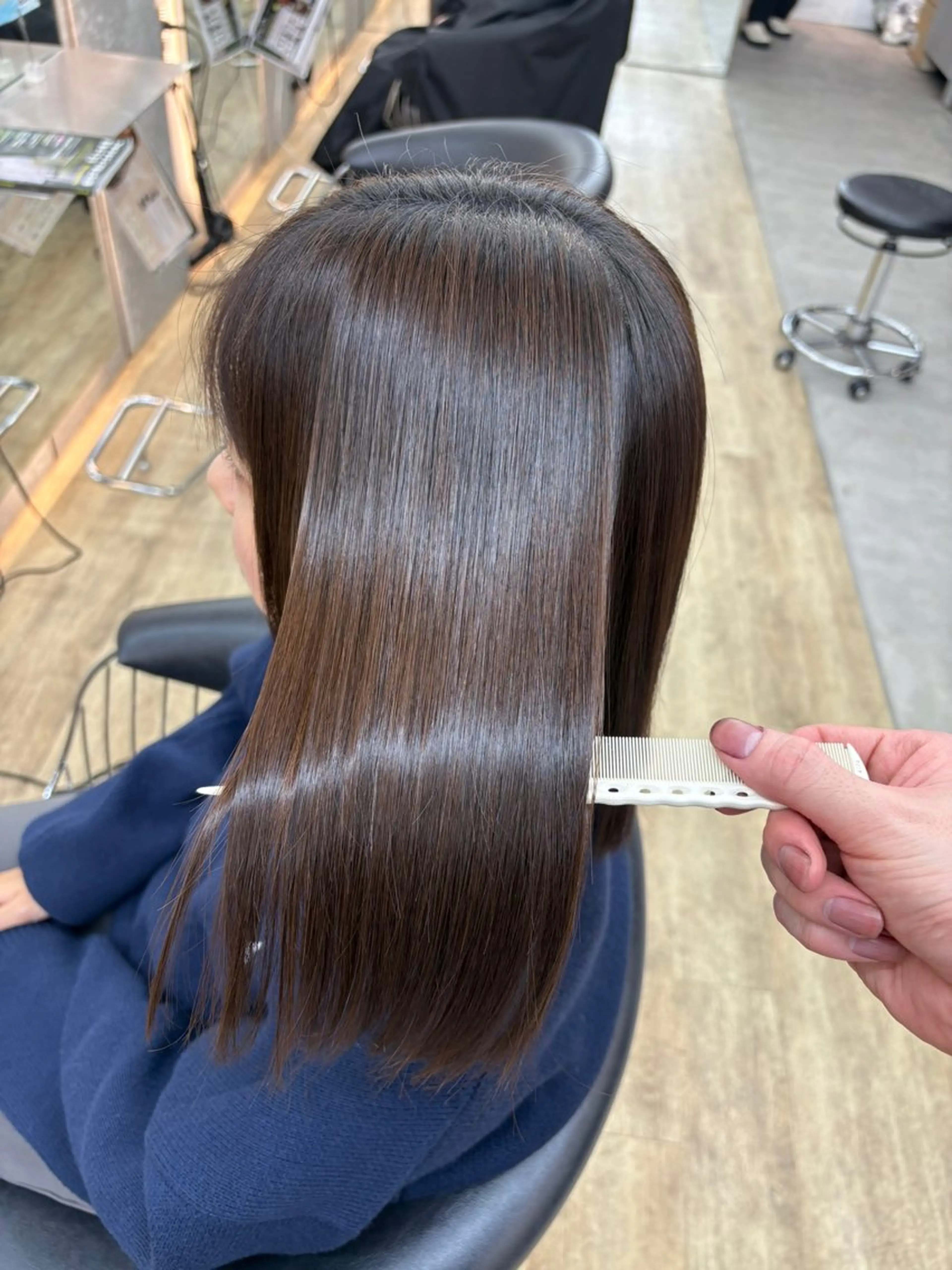 セミロング カット ヘアカラー 縮毛矯正 トリートメント 縮毛矯正/韓国ヘア /ブリーチ/柴山のヘアスタイル