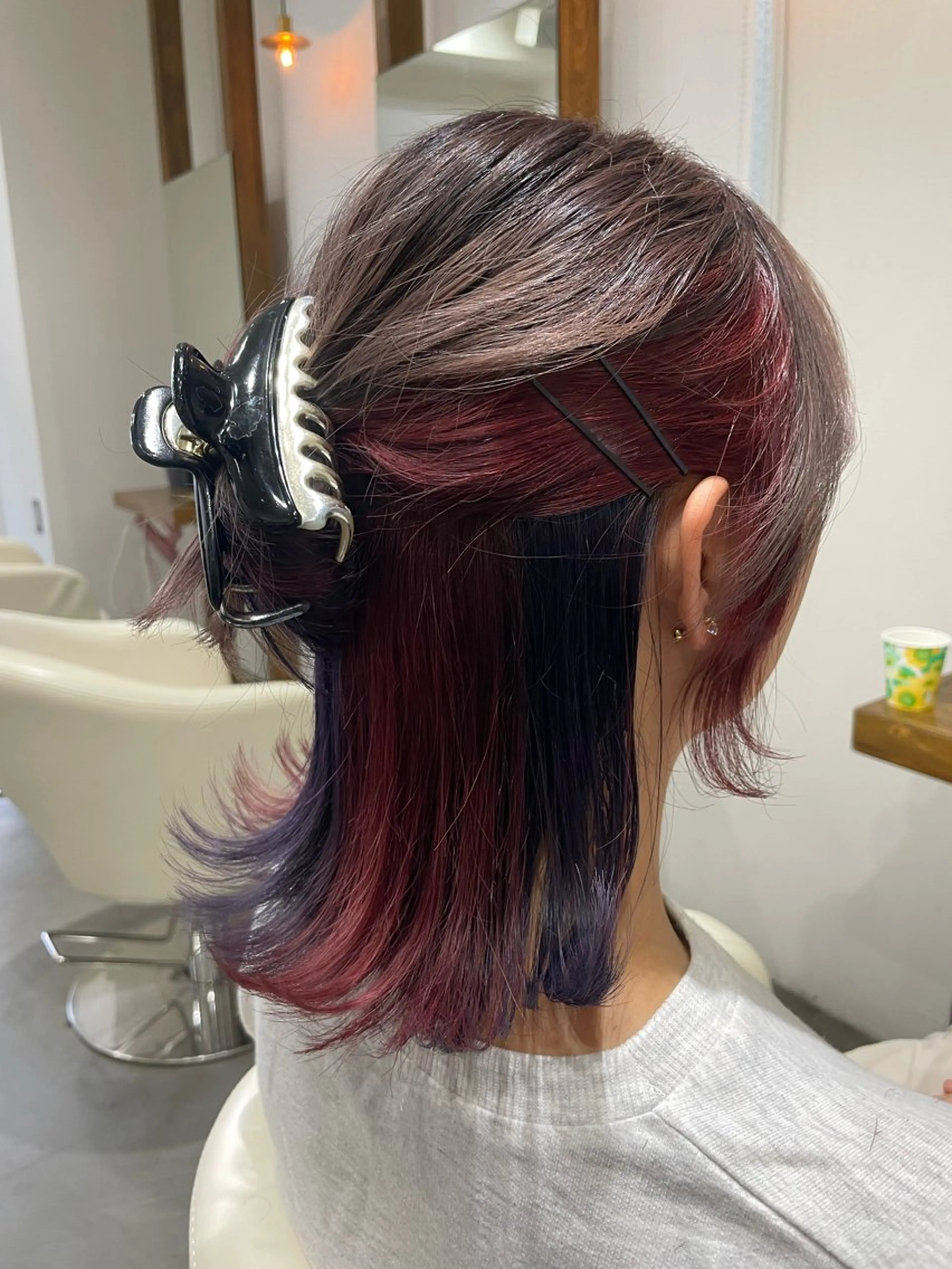 ミディアム カラー ヘアアレンジ ベージュカラー ピンクカラー ピンクベージュ 🎨 SHIORI🥀のヘアスタイル
