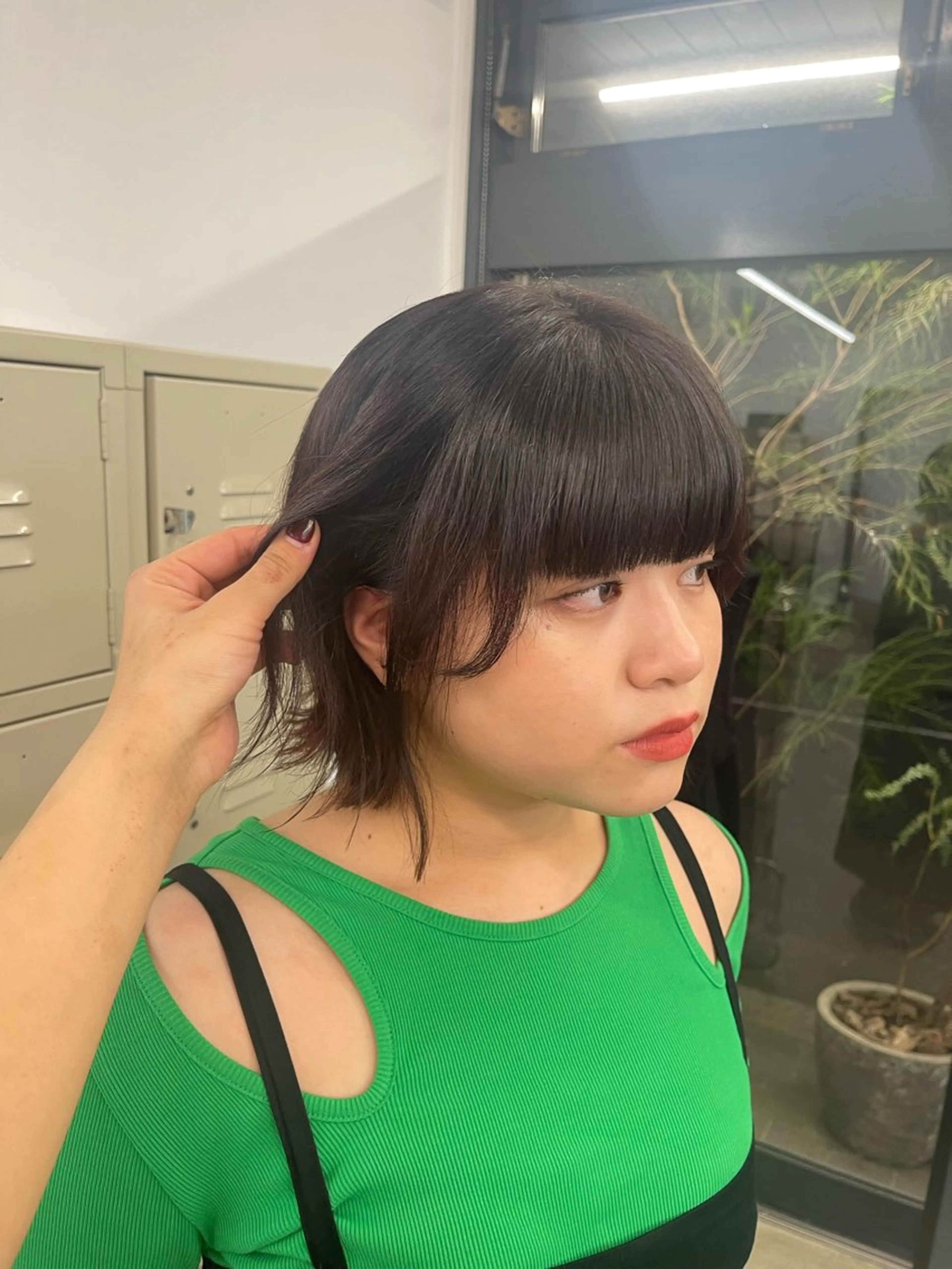 ショート イージーパーマ募集 平口はのんのヘアスタイル