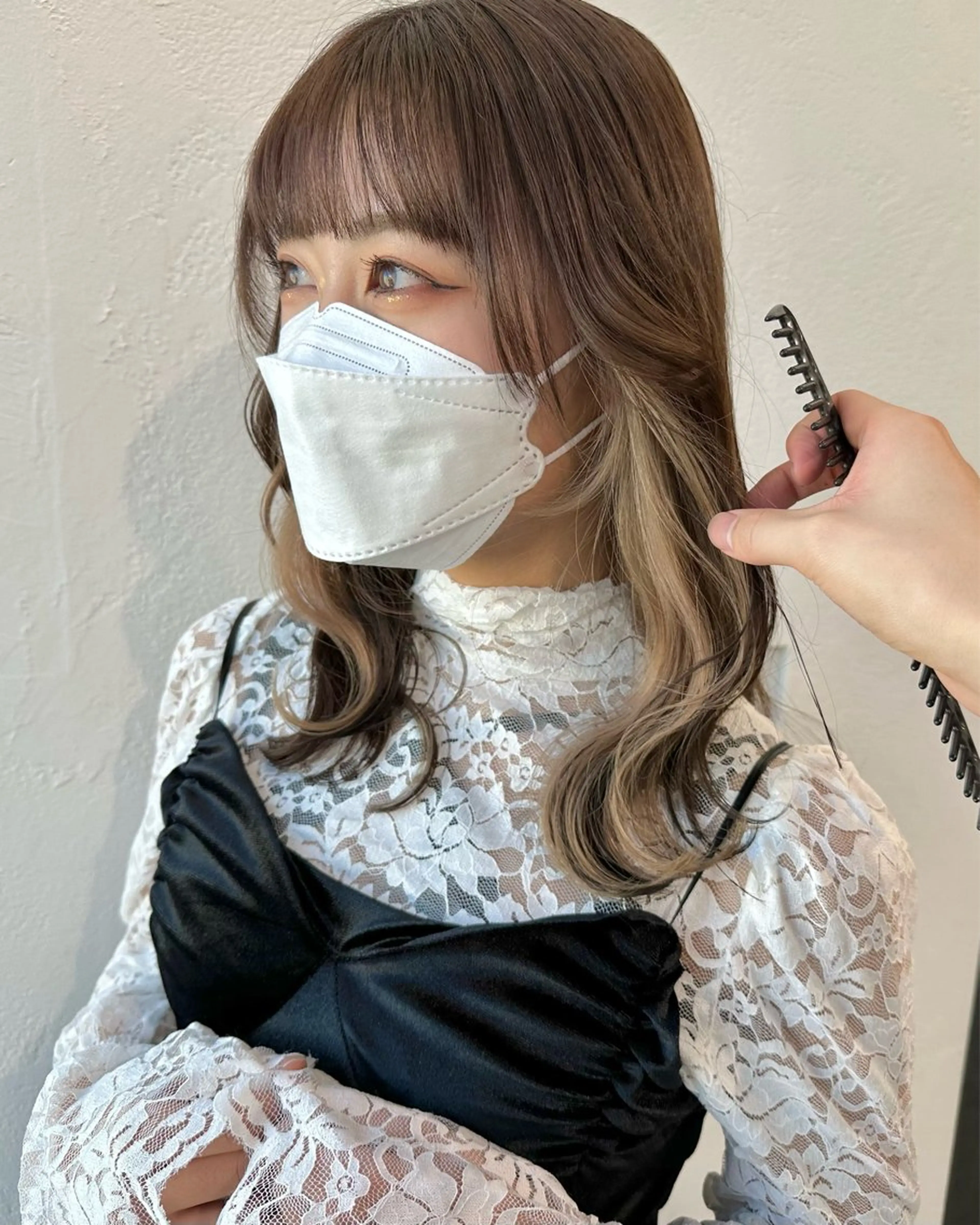 ロング カラー ベージュカラー インナーカラー ミルクティーベージュ レイヤーカット カット ヘアカラー トリートメント インナーカラー/レイ ヤーカット♡/マキシのヘアスタイル