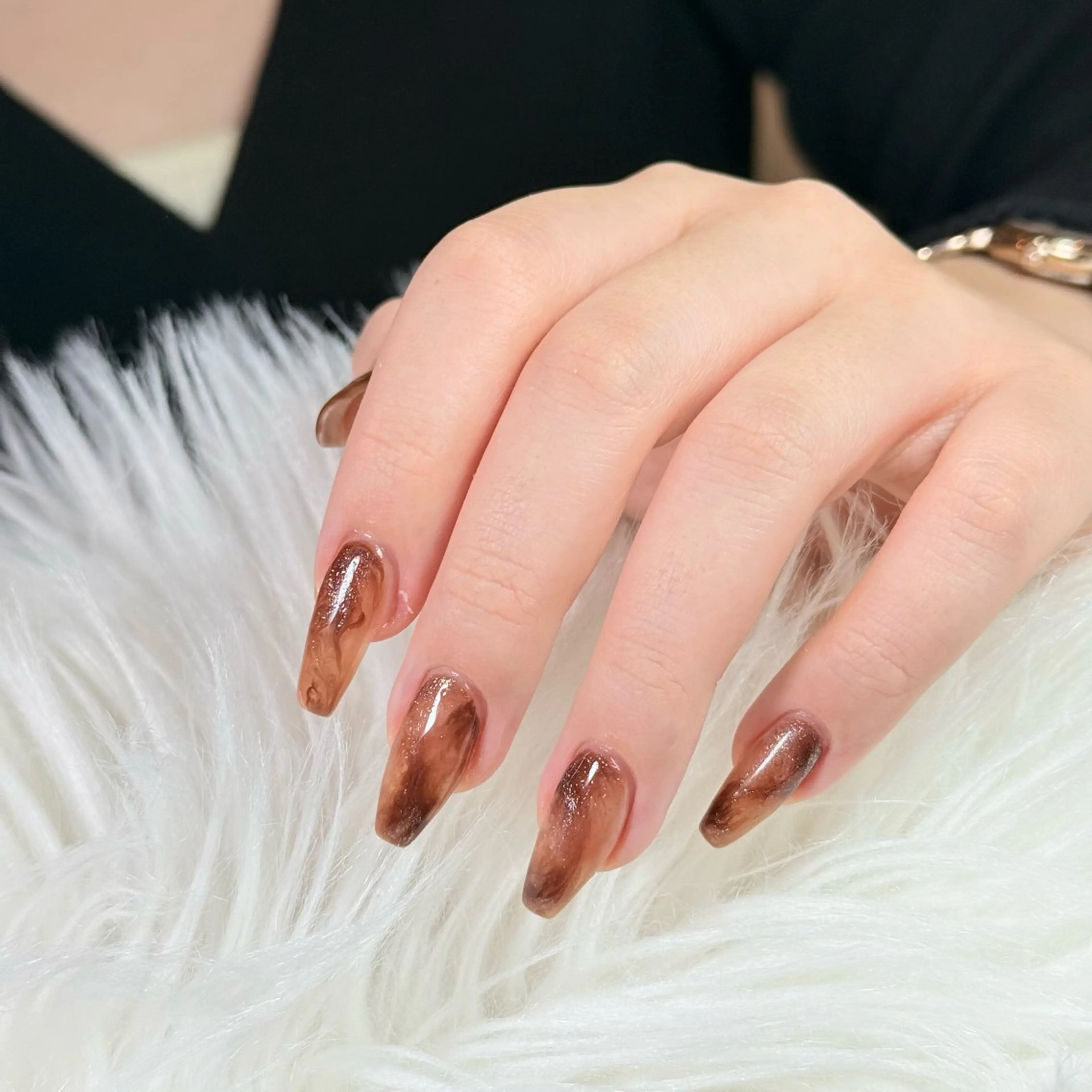 ネイル チークネイル フレンチネイル グラデーション キラキラネイル 韓国ネイル ハンドネイル Risa_ Nailのネイルデザイン