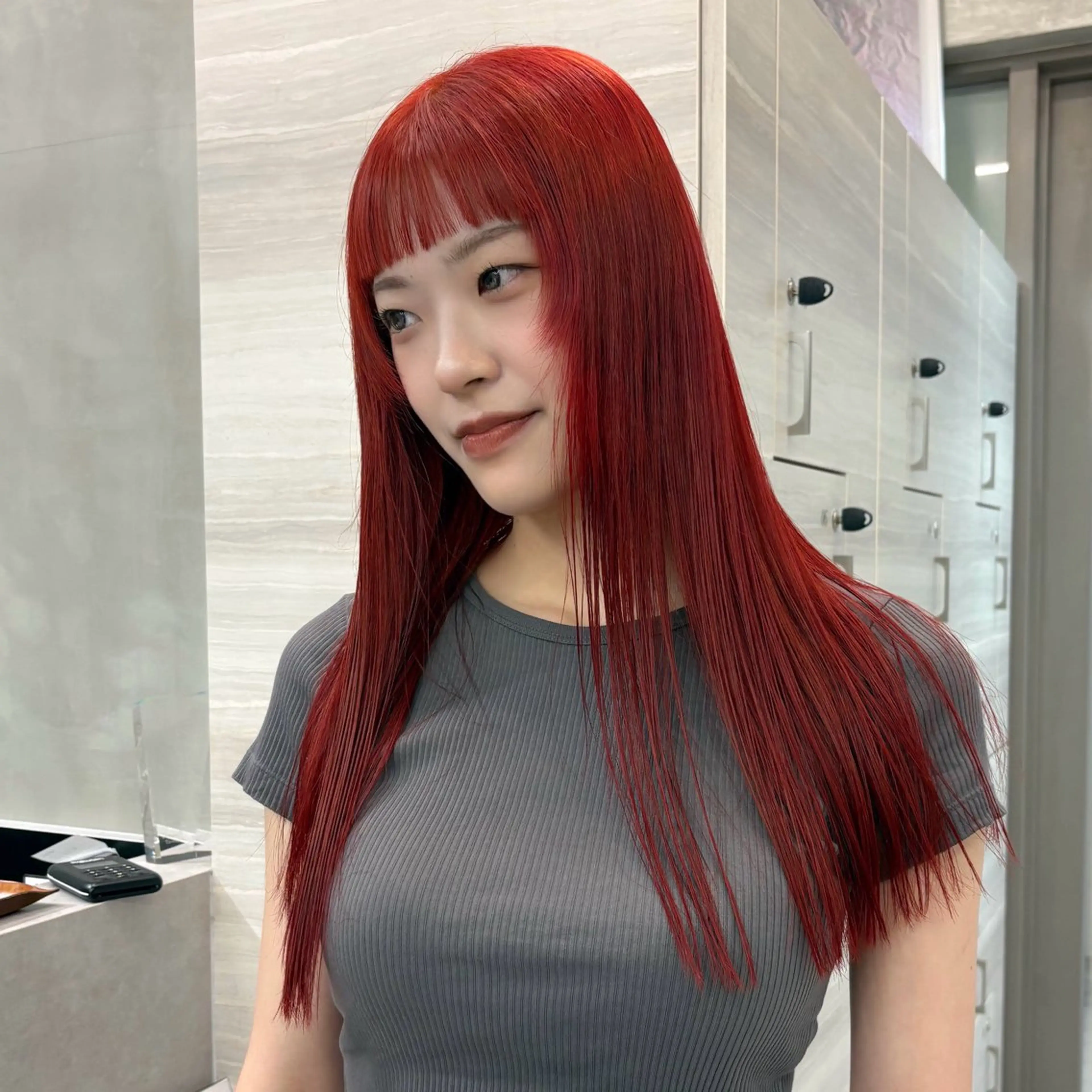 ロング カラー オレンジ ヘアカラー The Path ARENのヘアスタイル