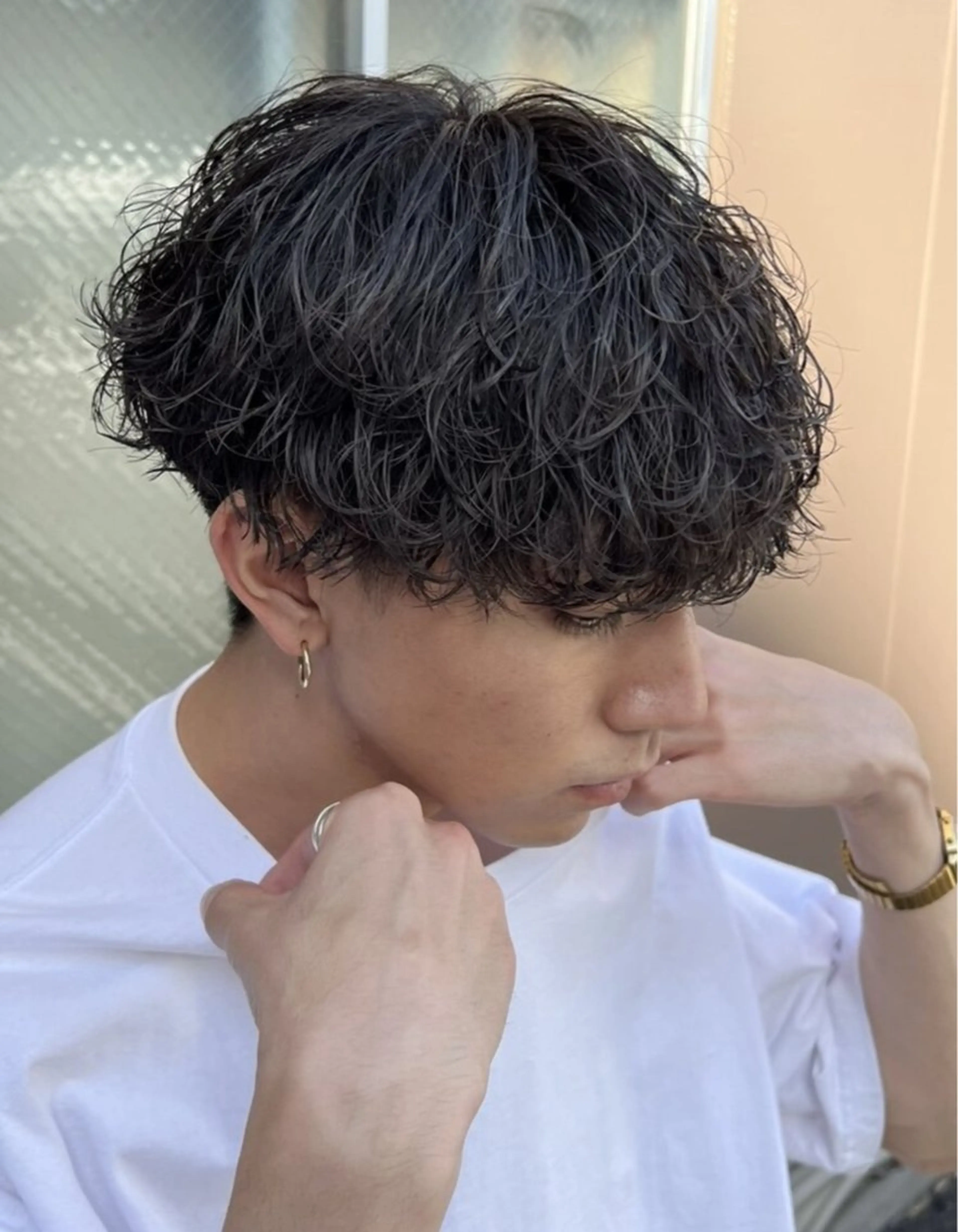 ショート カラー パーマ メンズ キッズ メンズパーマ 波巻きパーマ メンズパーマ💗 波巻き💗haruのヘアスタイル