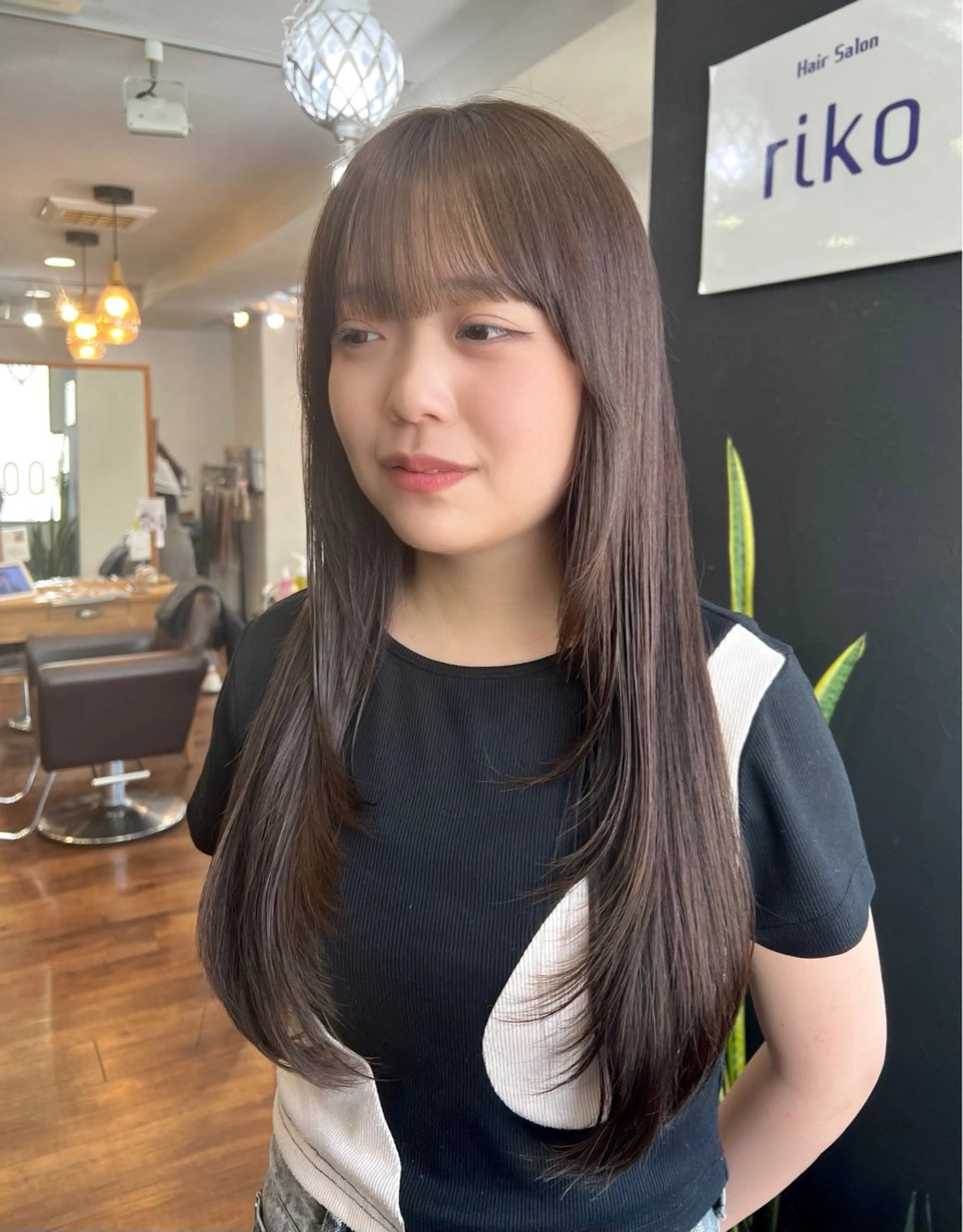 ロング カラー ベージュカラー オリーブベージュ ヘアカラー 韓国ヘア 🎀華澄のヘアスタイル