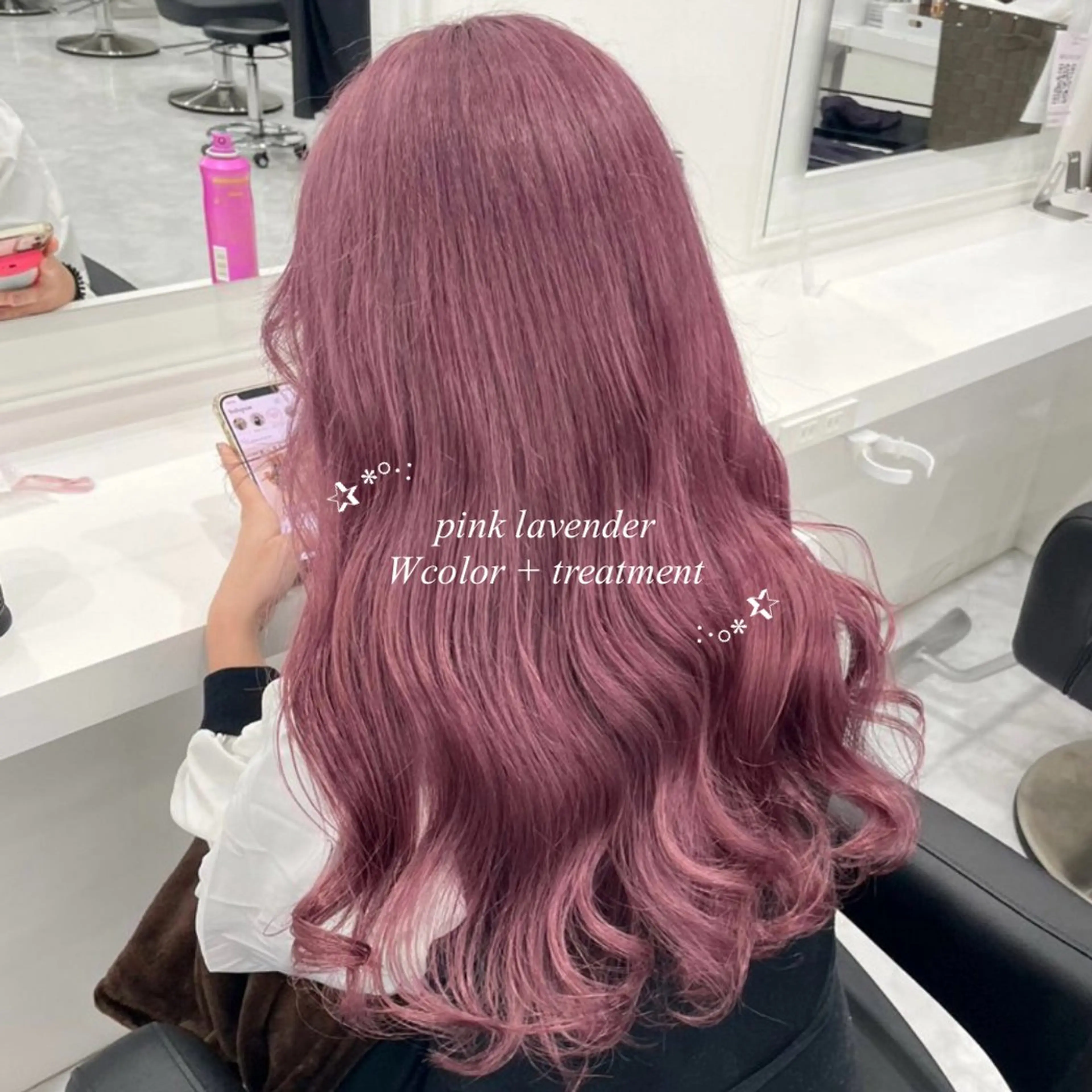 ロング カラー ヘアカラー ヘッドスパ ヘアセット モテガーリー🎀ピン クヘア/SHIONEのヘアスタイル