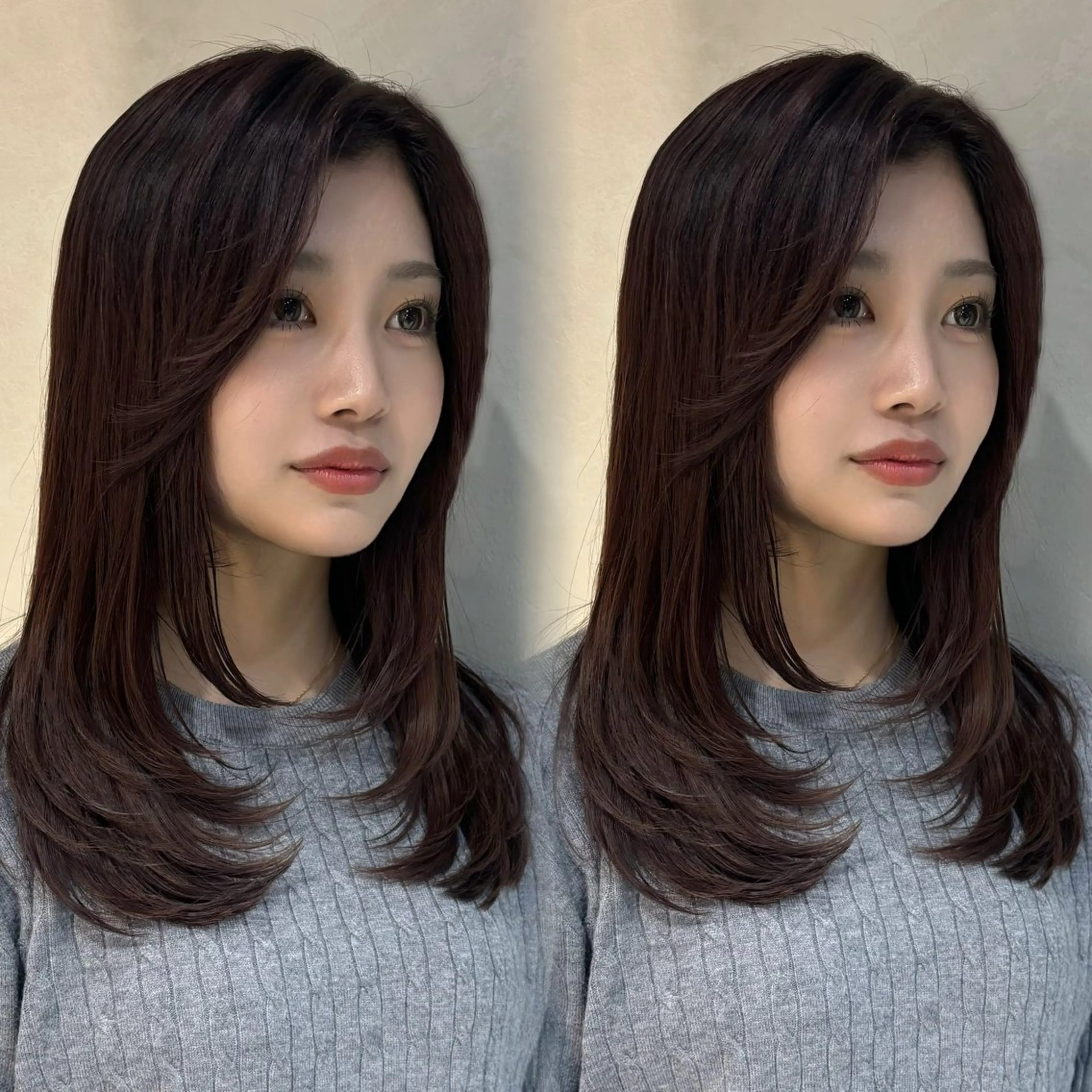 セミロング カラー 銀座/韓国レイヤー髪 質改善/RYUのヘアスタイル