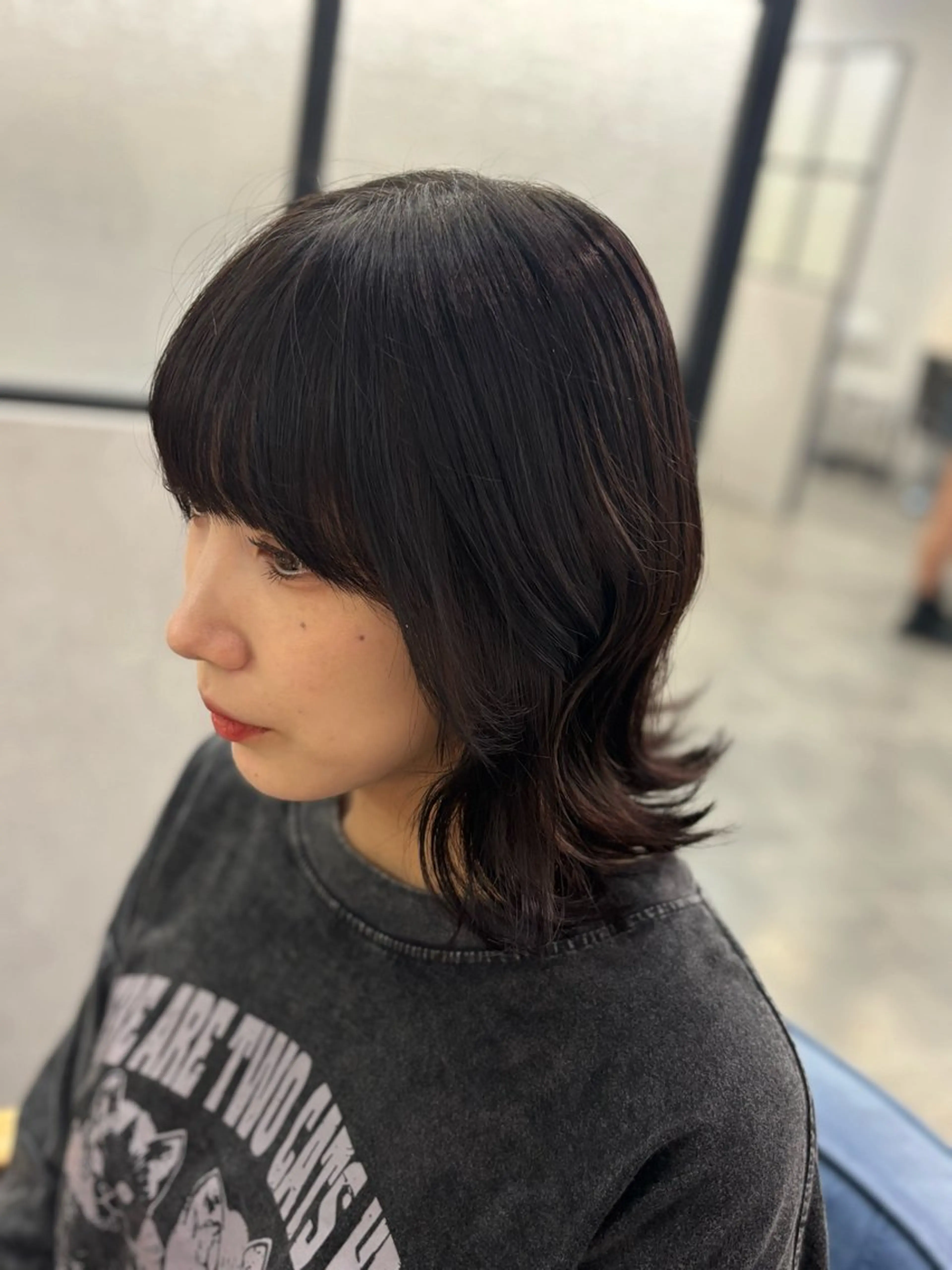 ミディアム くびれヘア くびれレイヤー レイヤーカット カット エクステ/心斎橋/ ハイトーン/ミサキのヘアスタイル