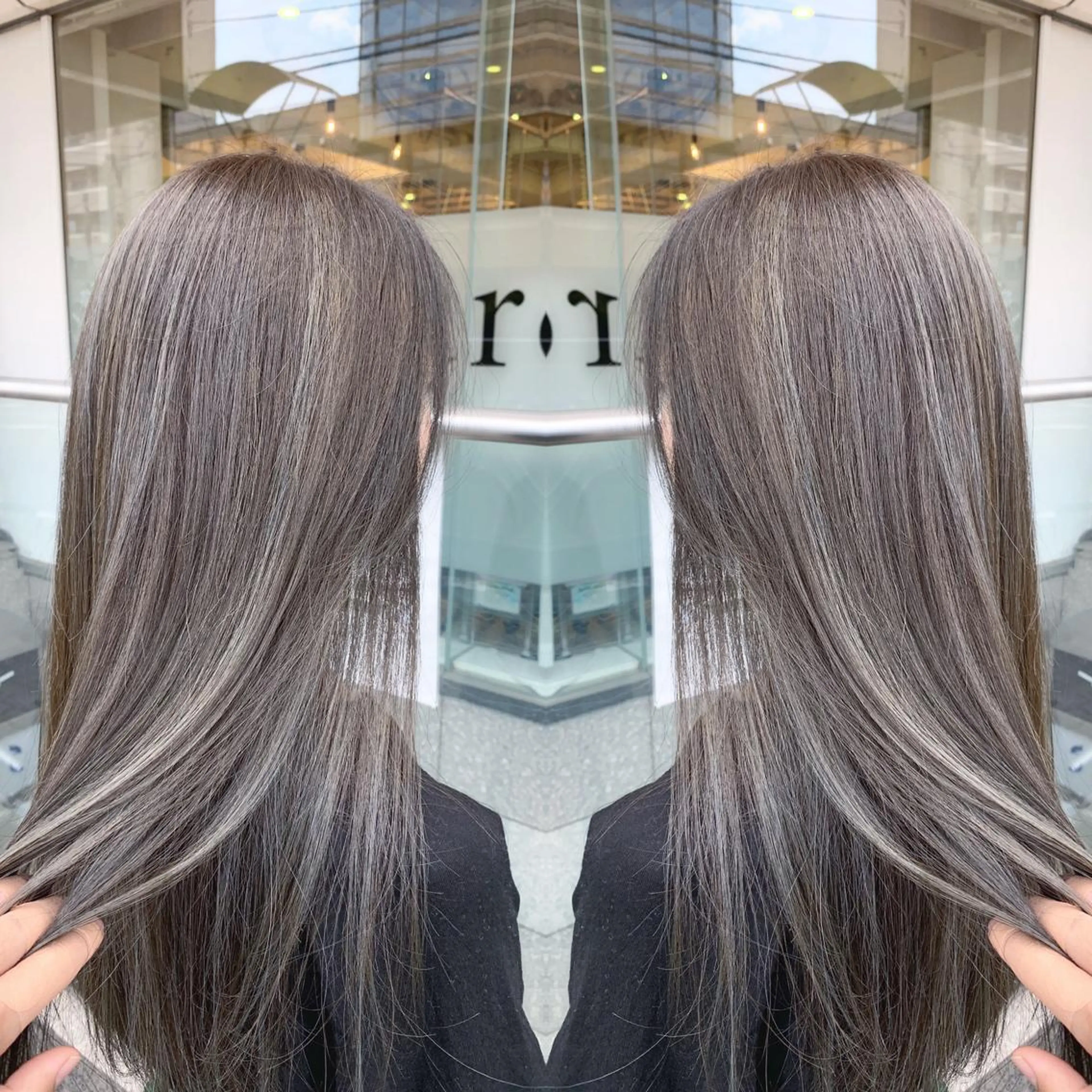 ロング カラー ハイライトカラー ハイライト ヘアカラー トリートメント 青木 茂樹⭐️ 透明感カラーのヘアスタイル