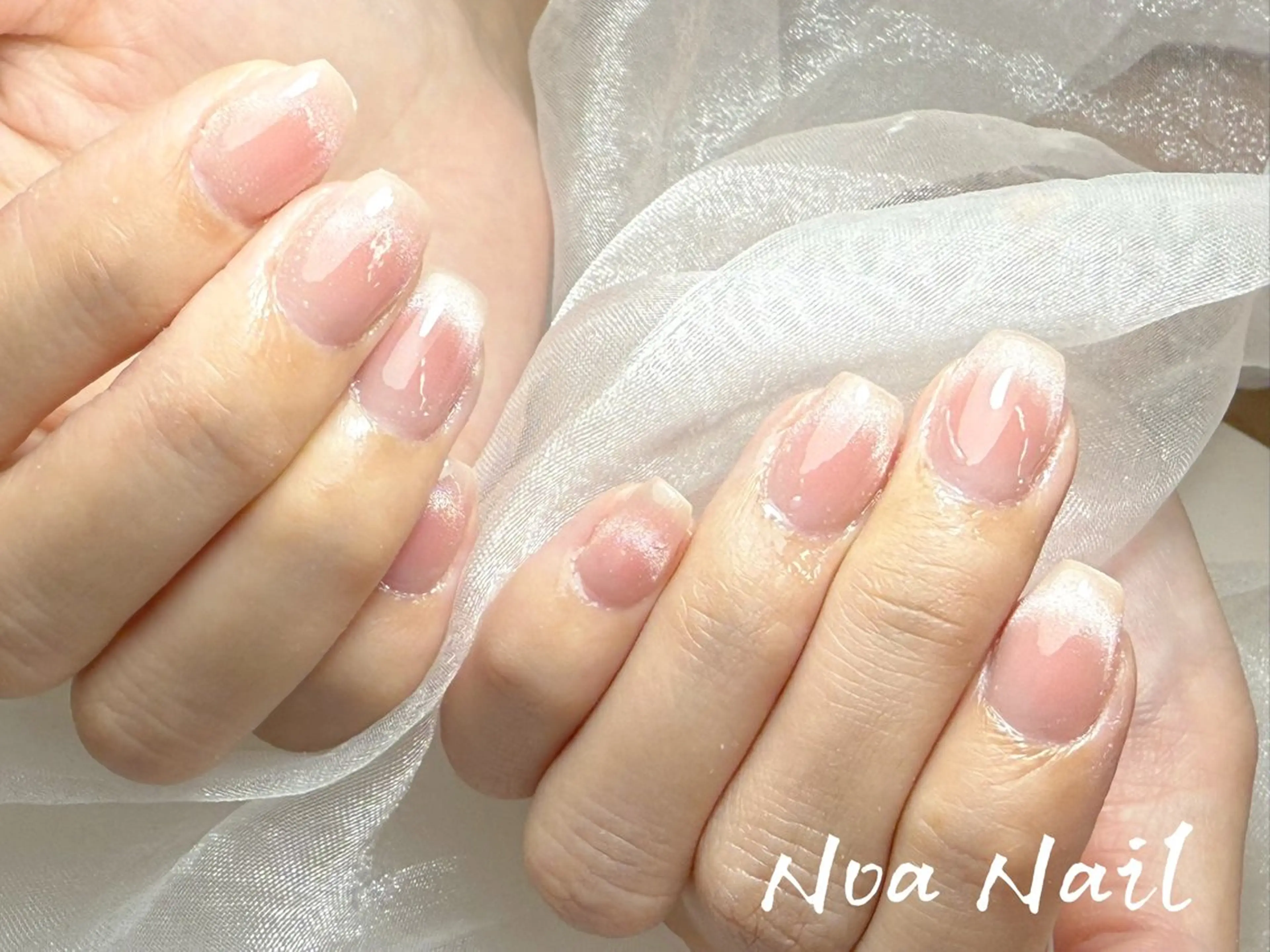 ネイル フレンチネイル グラデーション 韓国ネイル 持ち込み ニュアンスネイル ハンドネイル Noa Nailのネイルデザイン