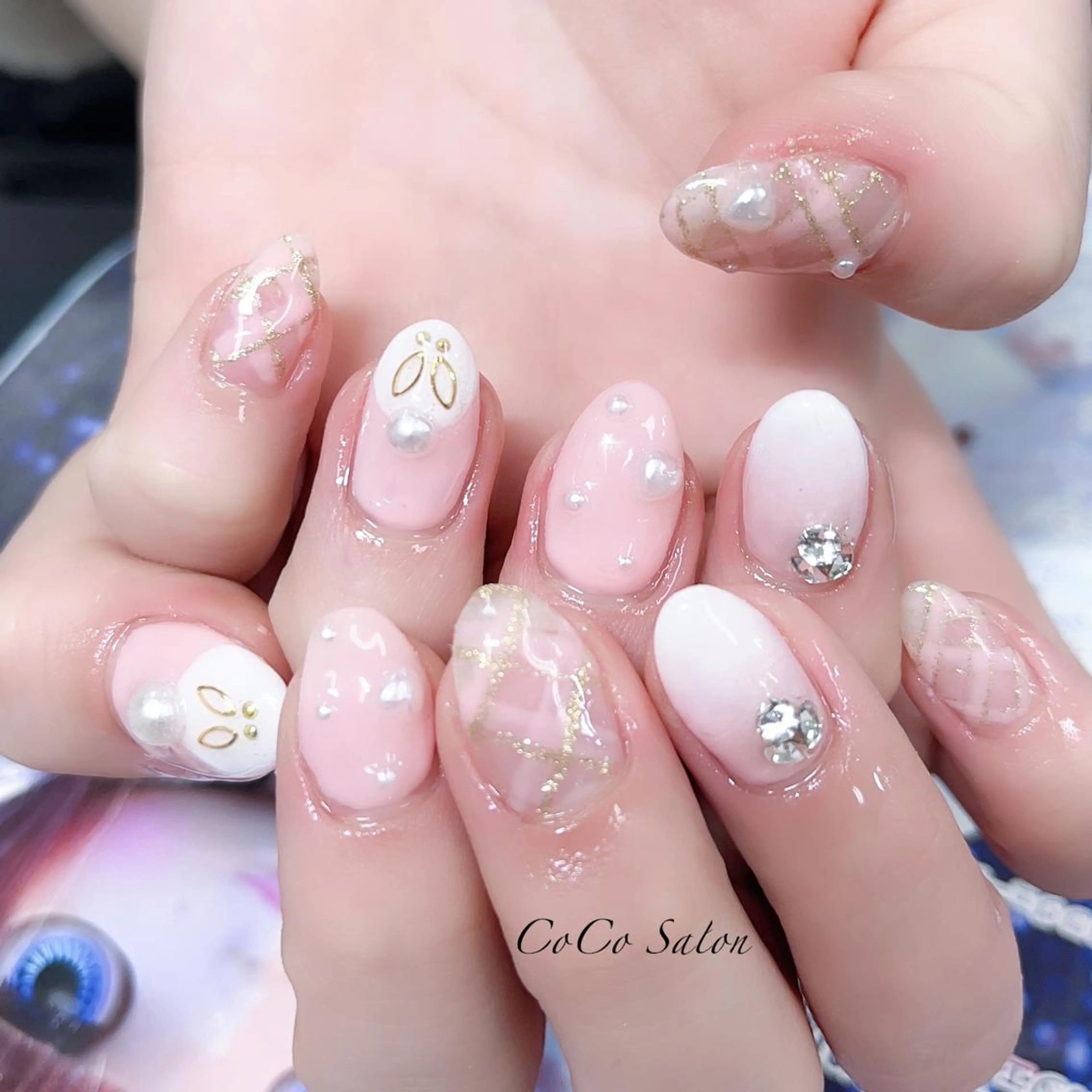 ネイル 長さ出し フレンチネイル ジェルネイル グラデーション 韓国ネイル ハンドネイル CoCoSalon ネイル/まつ毛予約のネイルデザイン