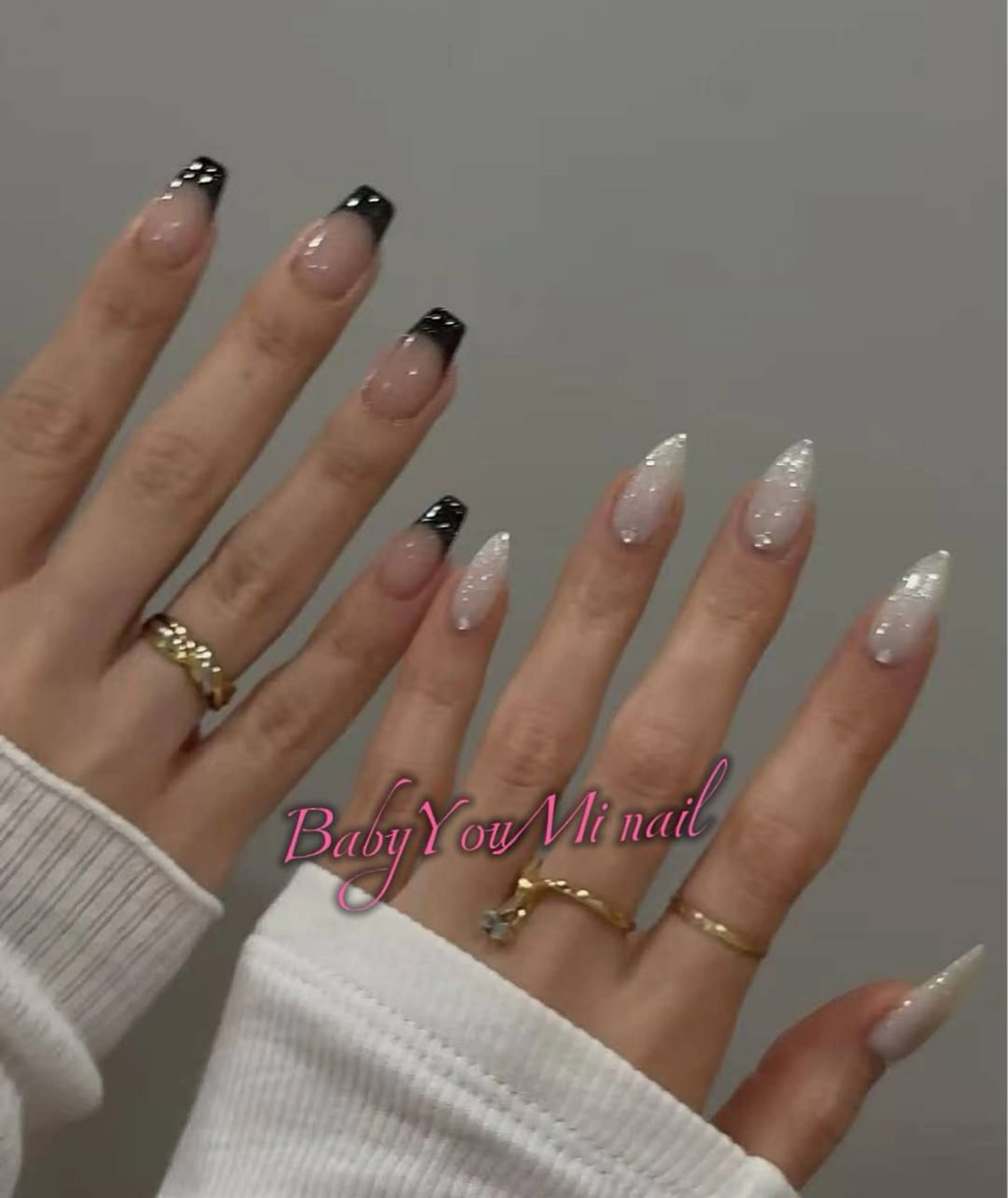ネイル オーロラネイル フラワーネイル フットネイル フレンチネイル ジェルネイル ハンドネイル BabyYouMi nailのネイルデザイン