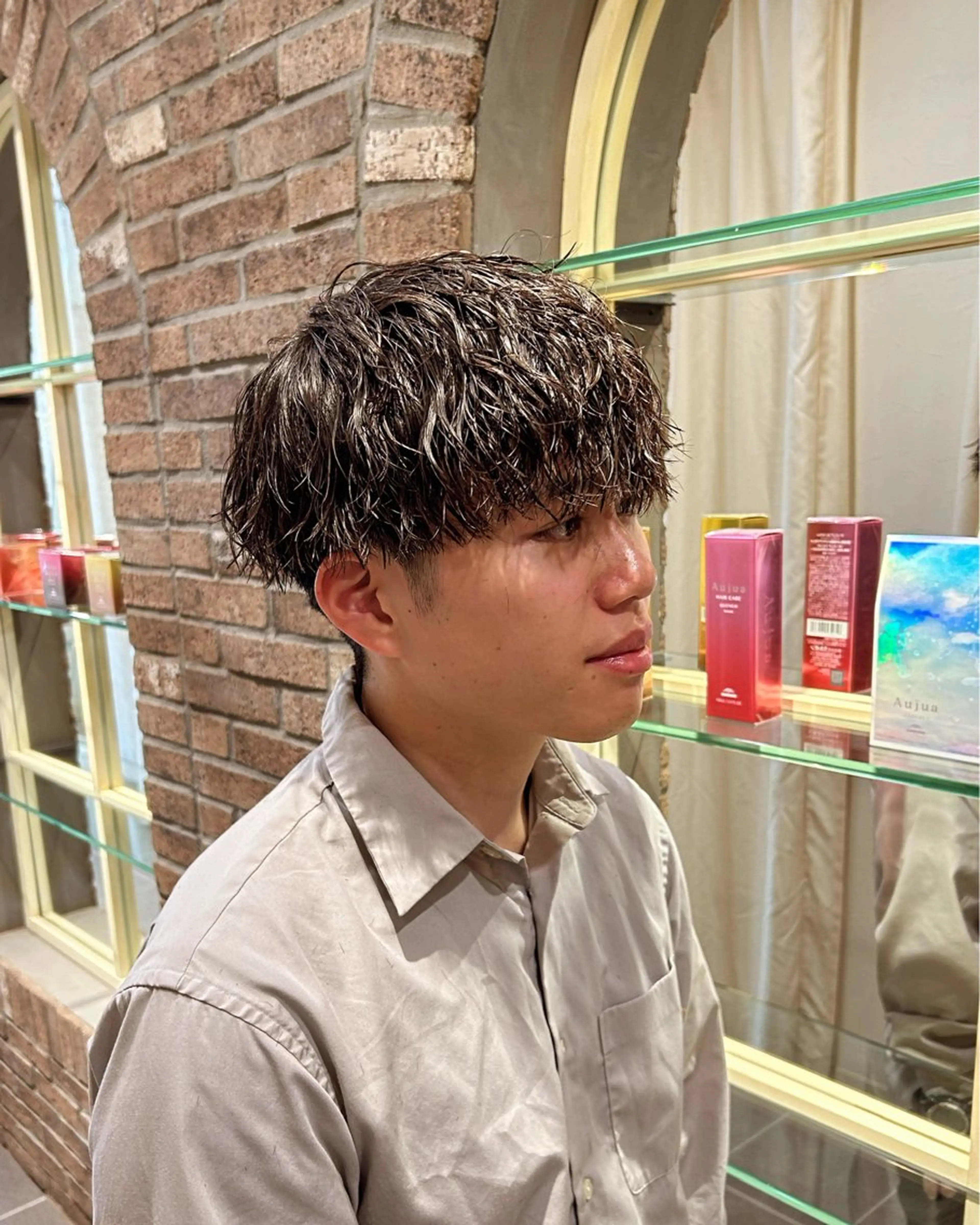 パーマ メンズ センターパート メンズメッシュ マッシュ メンズパーマ メンズツイストパーマ 高田馬場/メンズ/ 外国人風ヘアのヘアスタイル