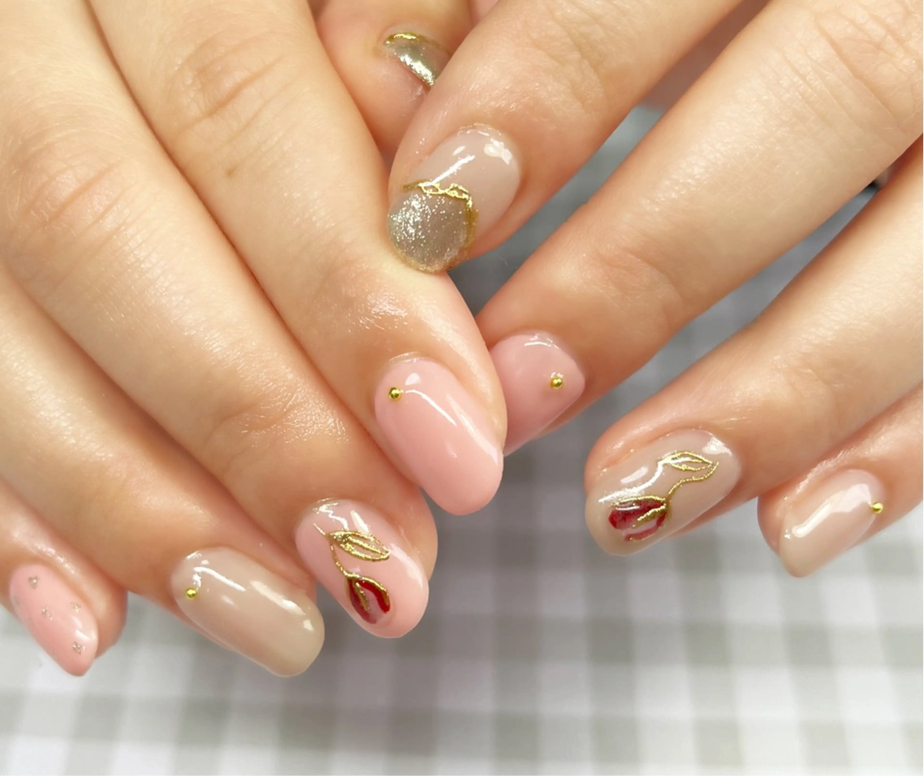 ネイル ミラーネイル 春ネイル ハンドネイル Nail salon sowa-eのネイルデザイン