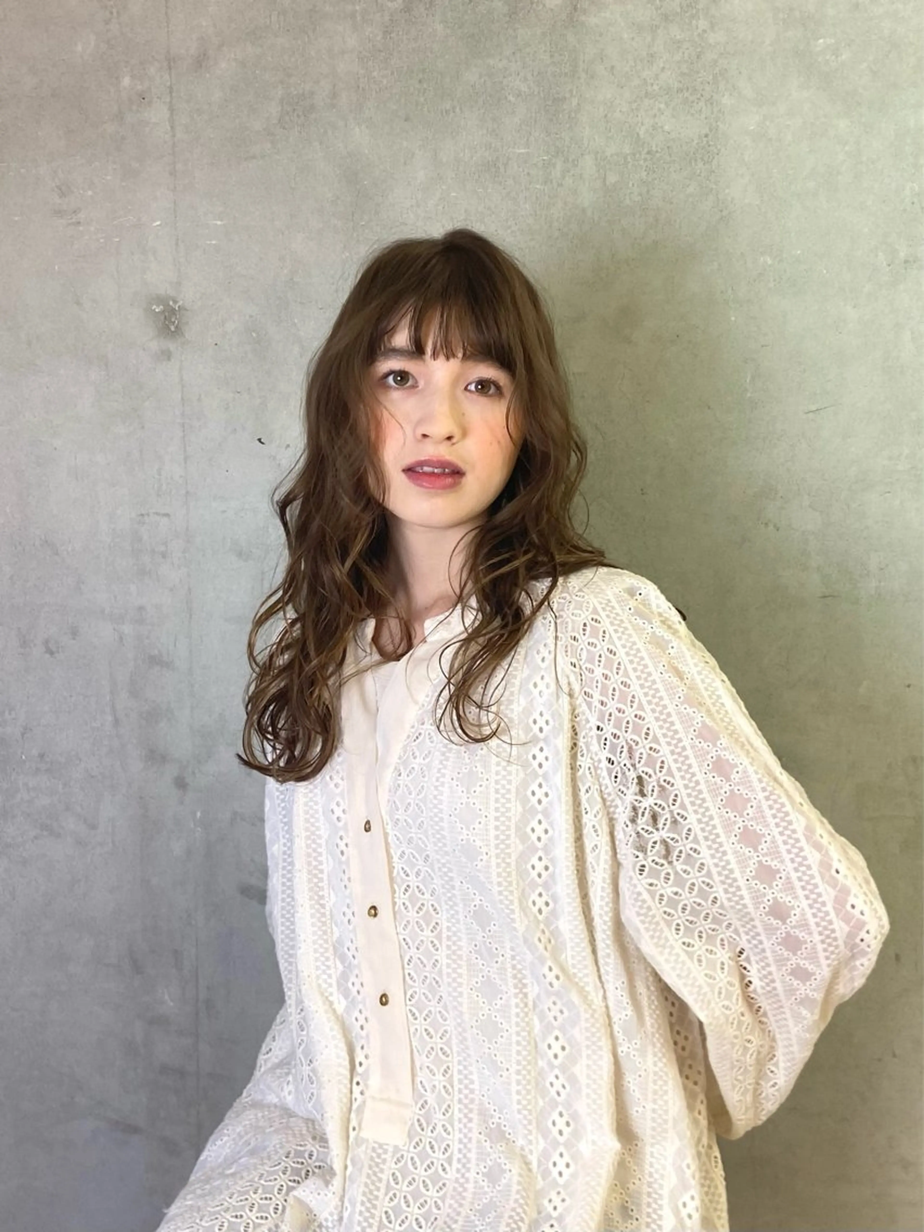 セミロング カット ヘアカラー トリートメント 髪質改善ストレート/ coiiはしもとはなのヘアスタイル