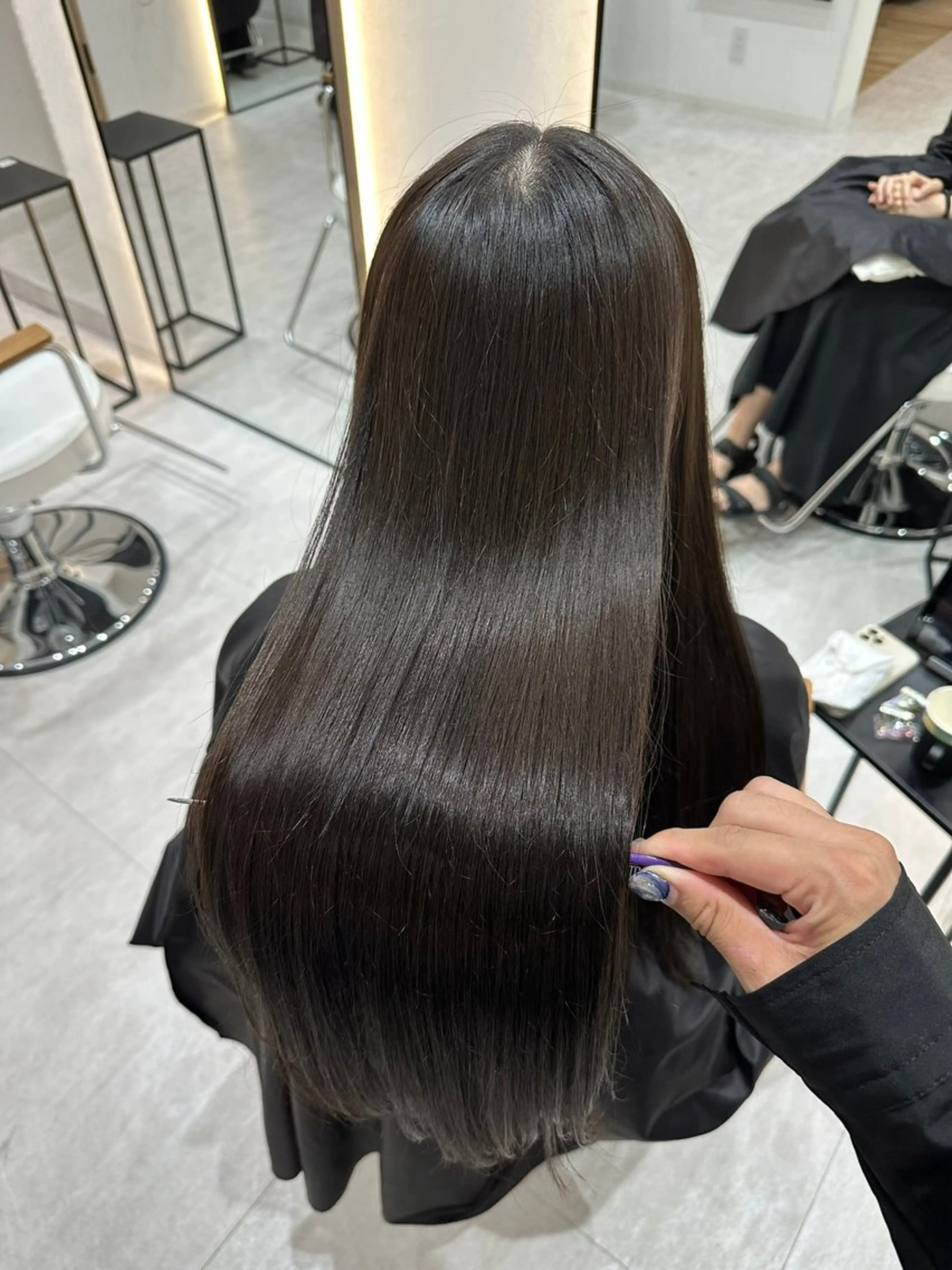ロング カラー アッシュ ベージュカラー ブラウンカラー 透明感カラー グレージュ カット ヘアカラー トリートメント 赤み消し/オリーブ カーキ/福田れんのヘアスタイル