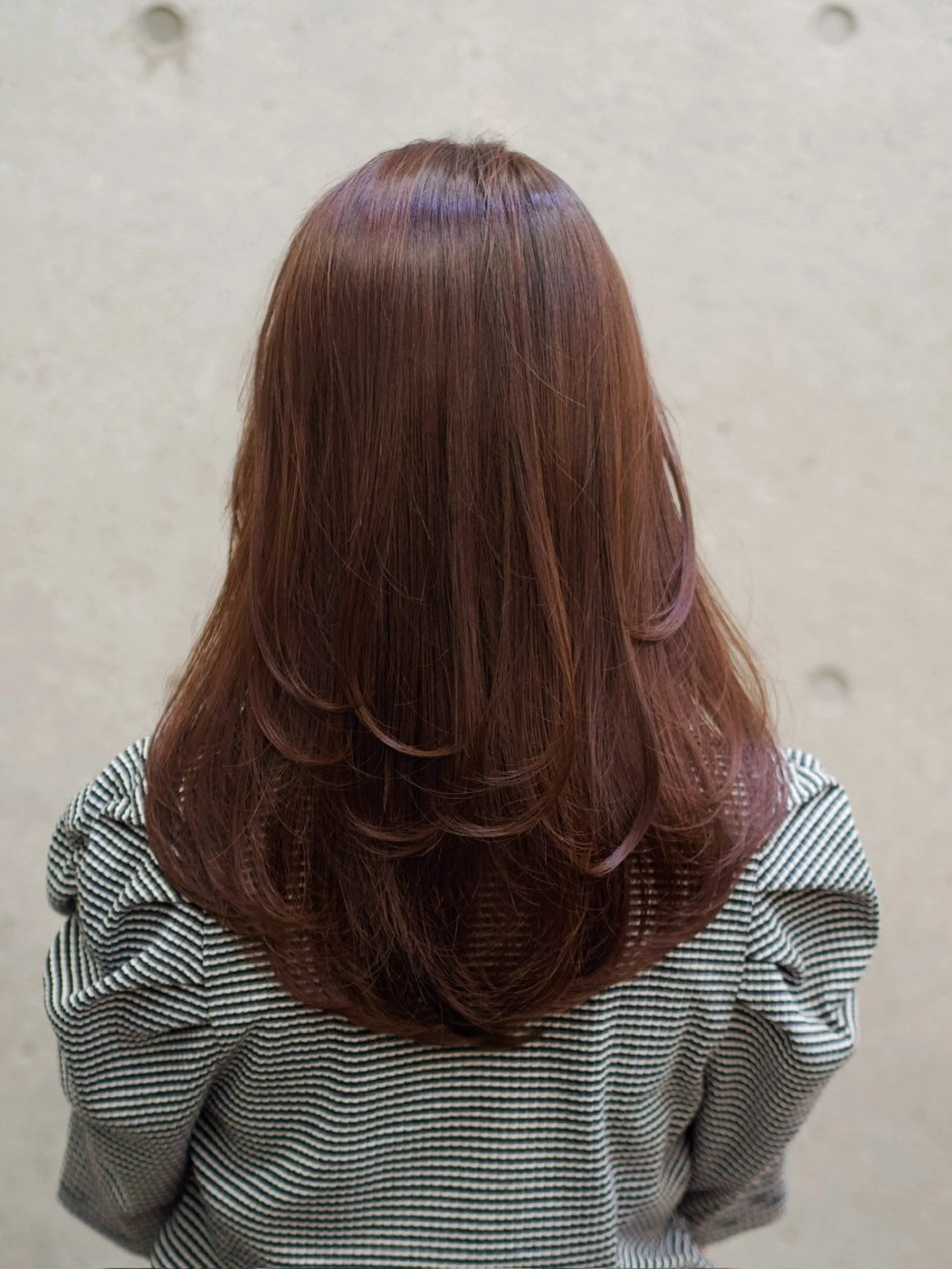 ロング カラー 透明感カラー オレンジ ヘアカラー トリートメント AIN.ANLY 明治神宮前所属・徳浜 睦希のヘアスタイル