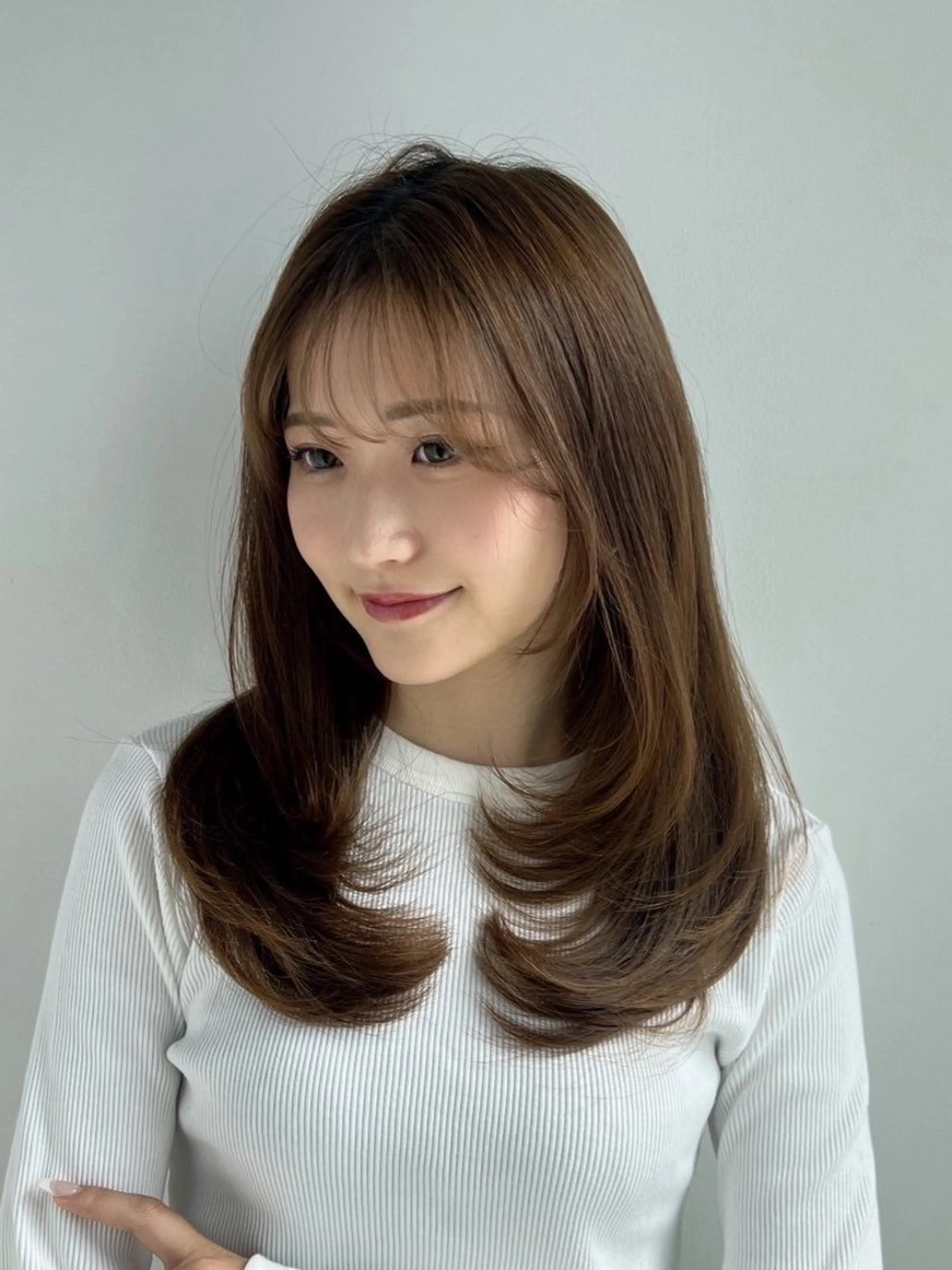 ロング ヘアアレンジ カット ヘアカラー むっち〜 縮毛矯正／ケアカラーのヘアスタイル