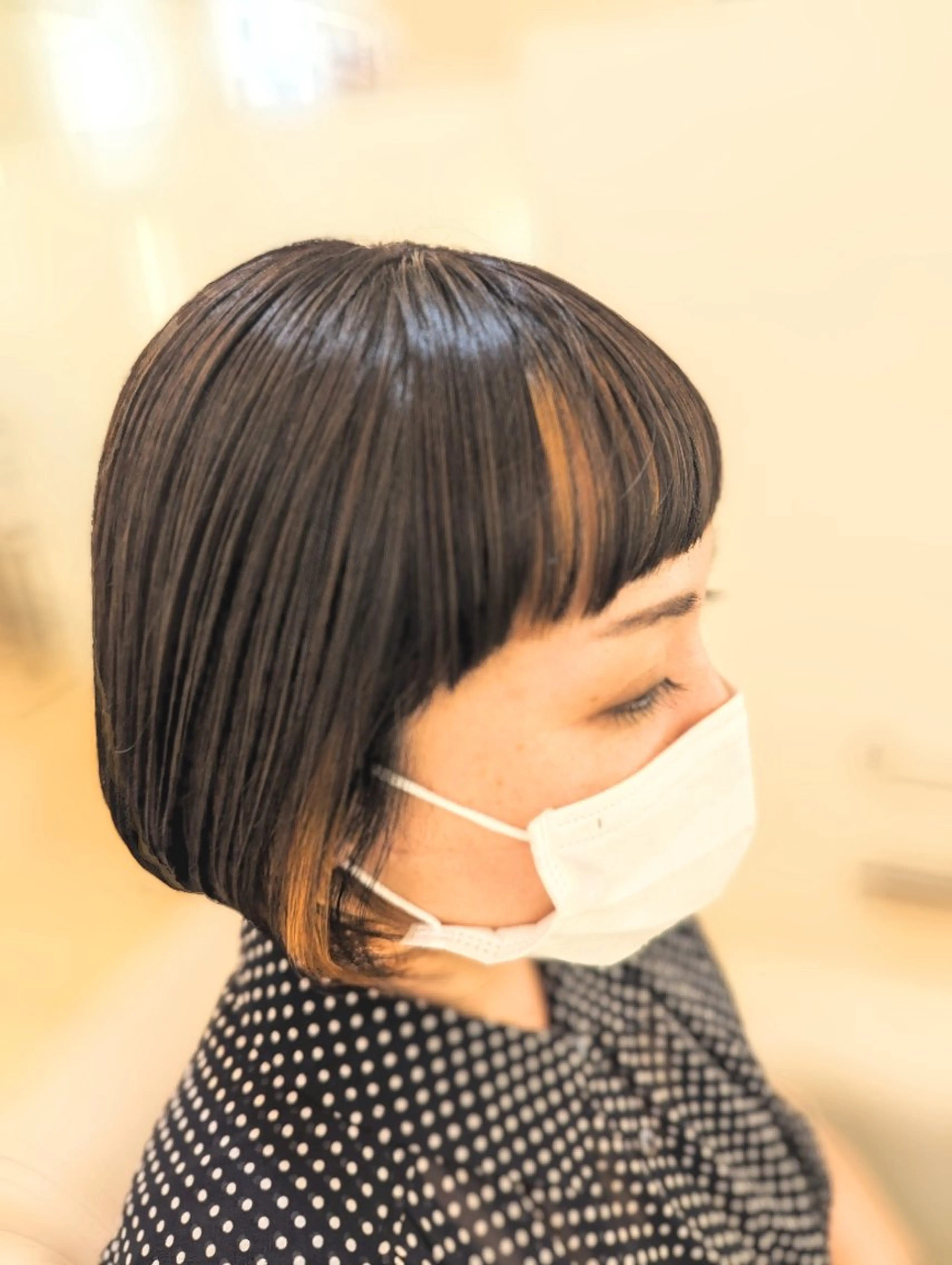 ミディアム 顔周りカット カット ヘアカラー トリートメント 井上 真貴子のヘアスタイル