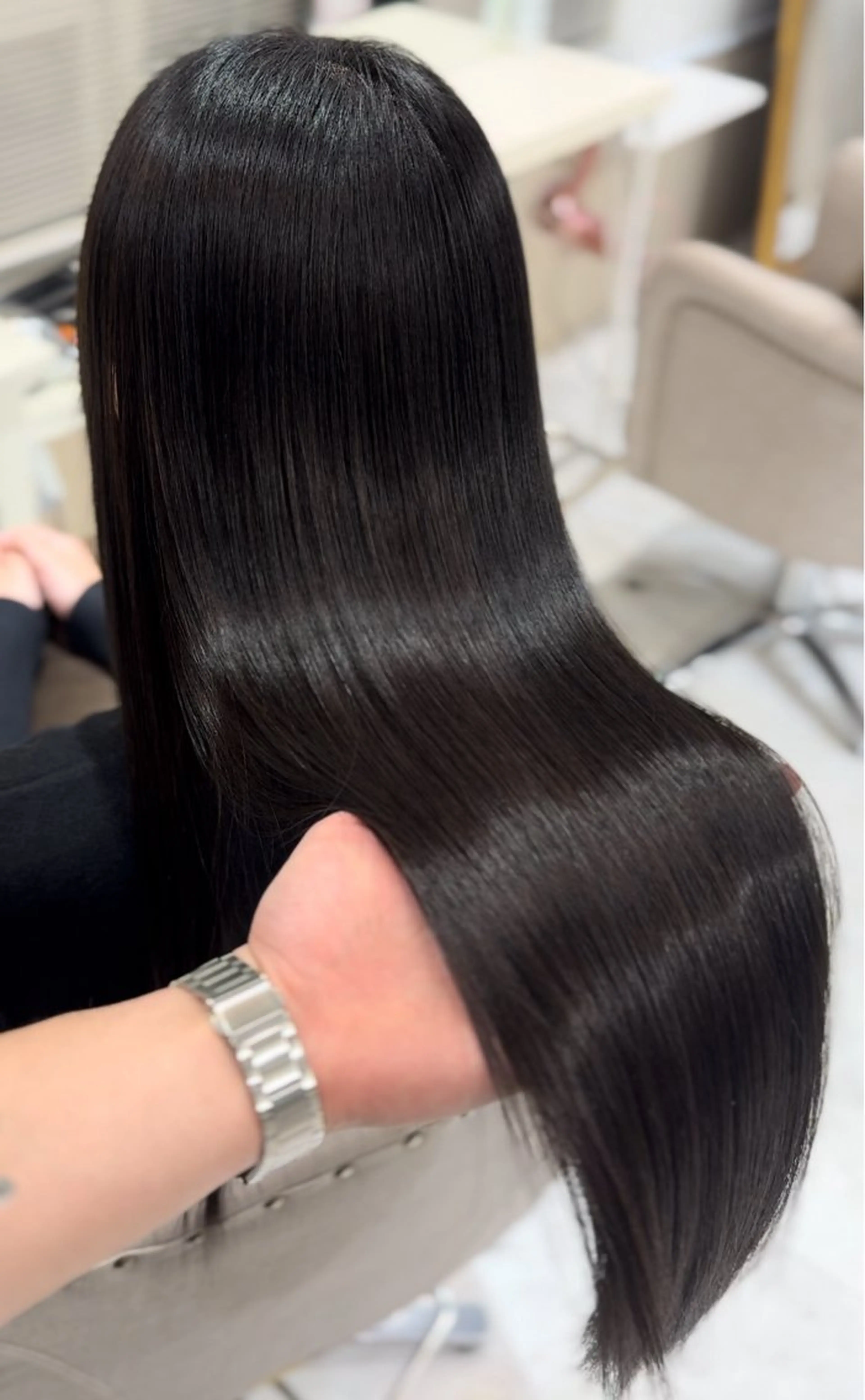ロング 髪質改善 縮毛矯正 トリートメント 酸性ストレート カット ヘアカラー 縮毛矯正 トリートメント 髪質改善×縮毛矯正 Core梅田　片山のヘアスタイル