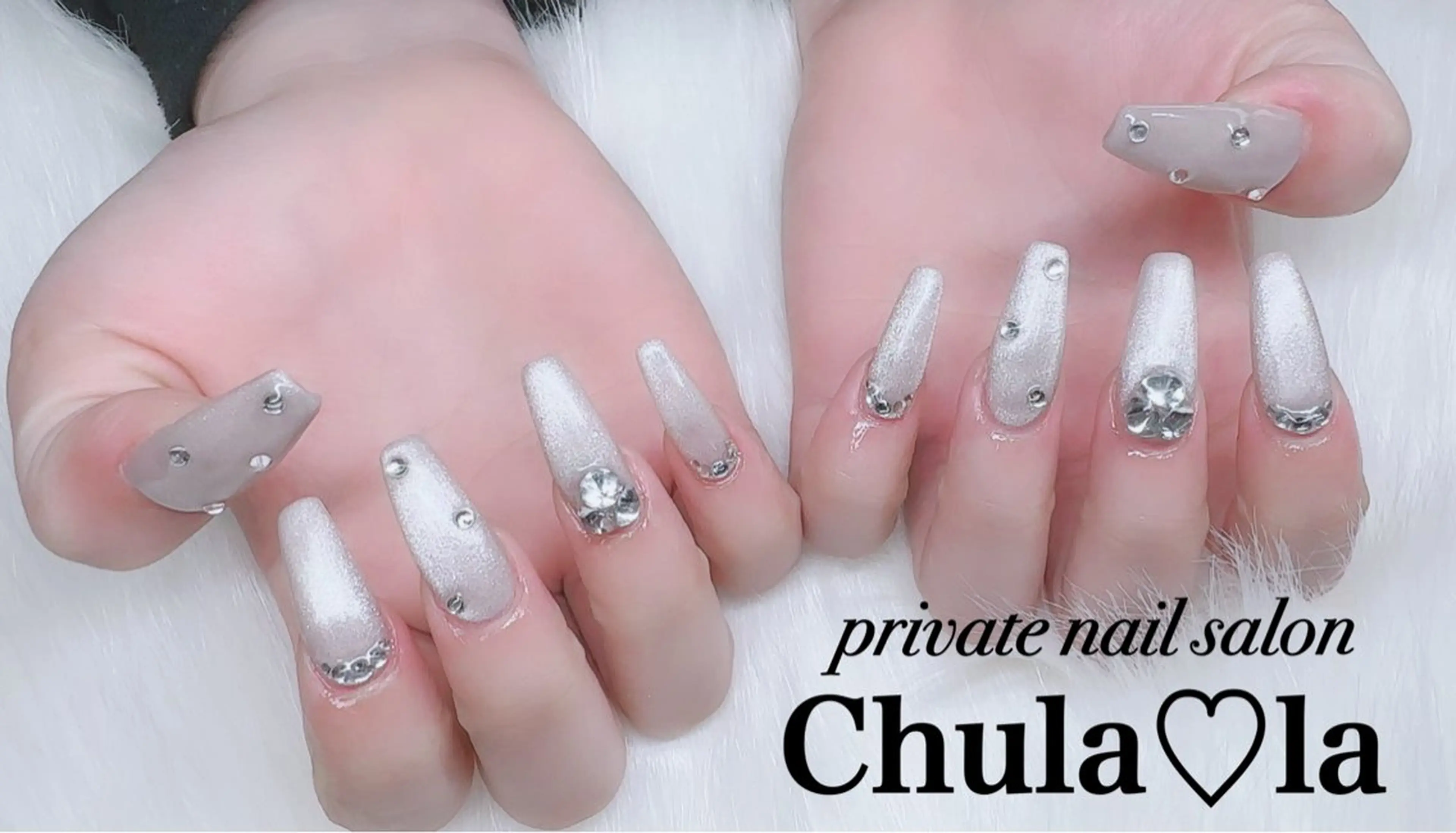 ネイル マグネットネイル ストーンネイル ハンドネイル Chula♡la 豊見城市高安のネイルデザイン