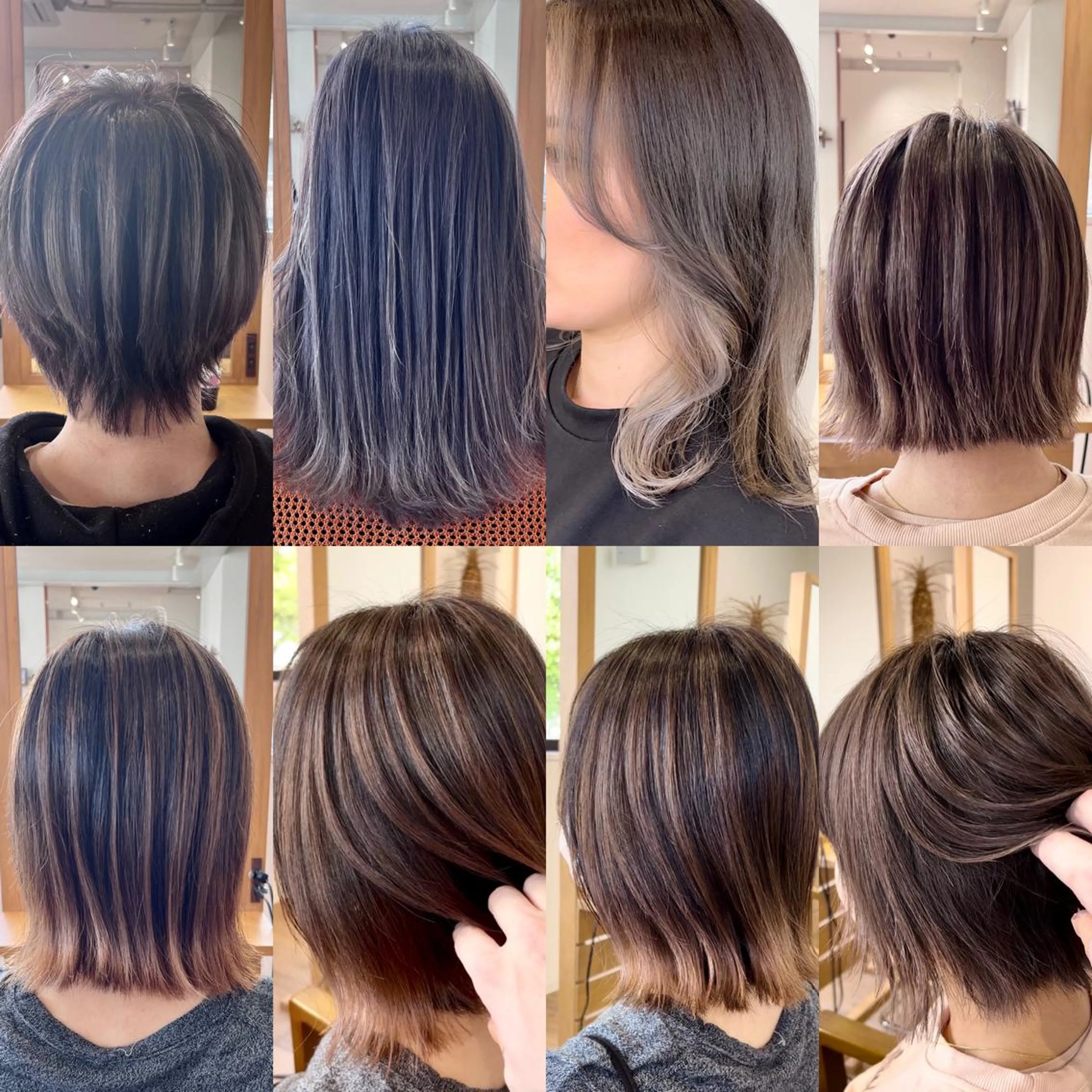ミディアム カラー バレイヤージュ レイヤーカット ヘアカラー KIZU 髪質改善 オカルト怪談のヘアスタイル