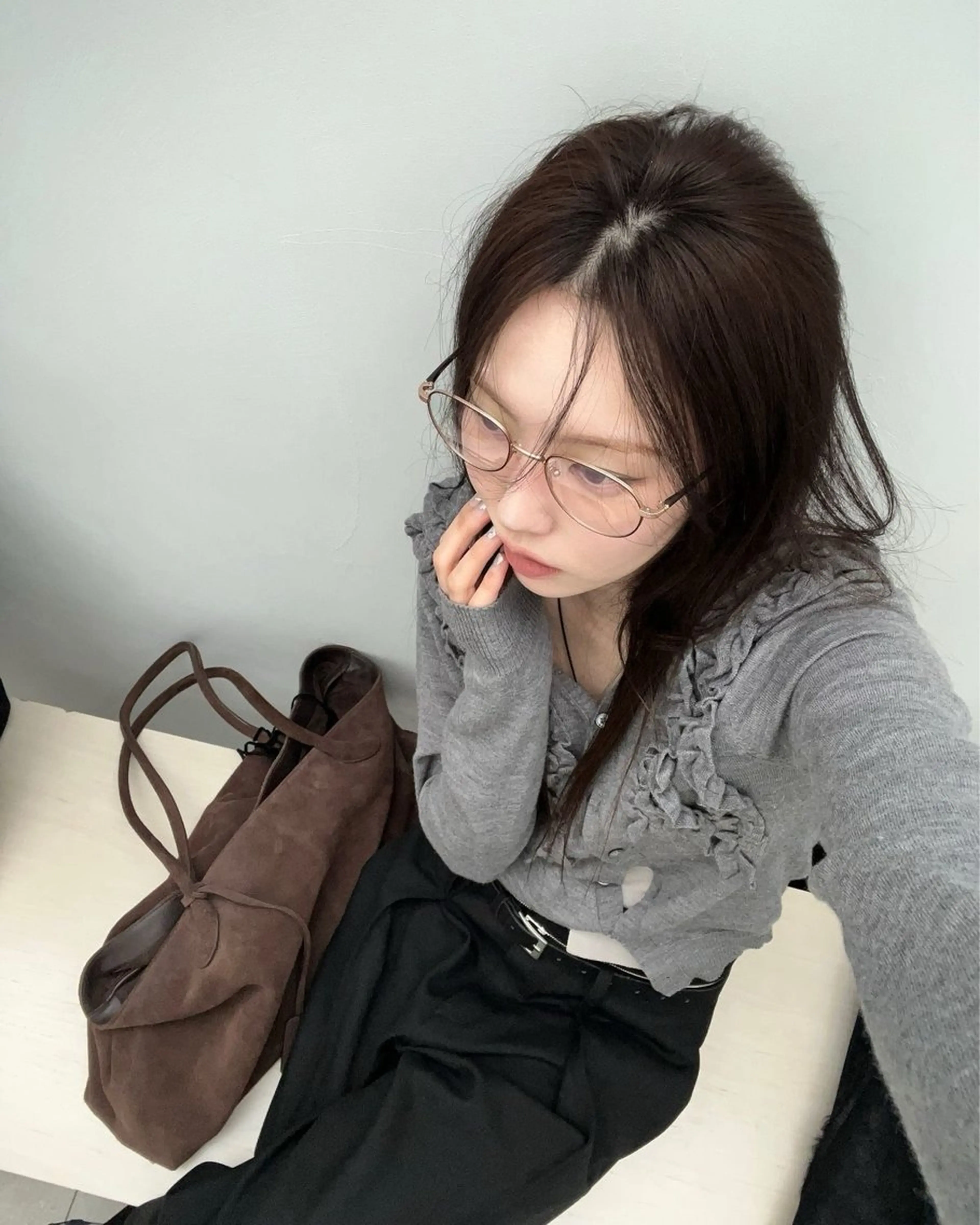 カラー films所属・AYA/films 韓国/レイヤー／ボブのヘアスタイル