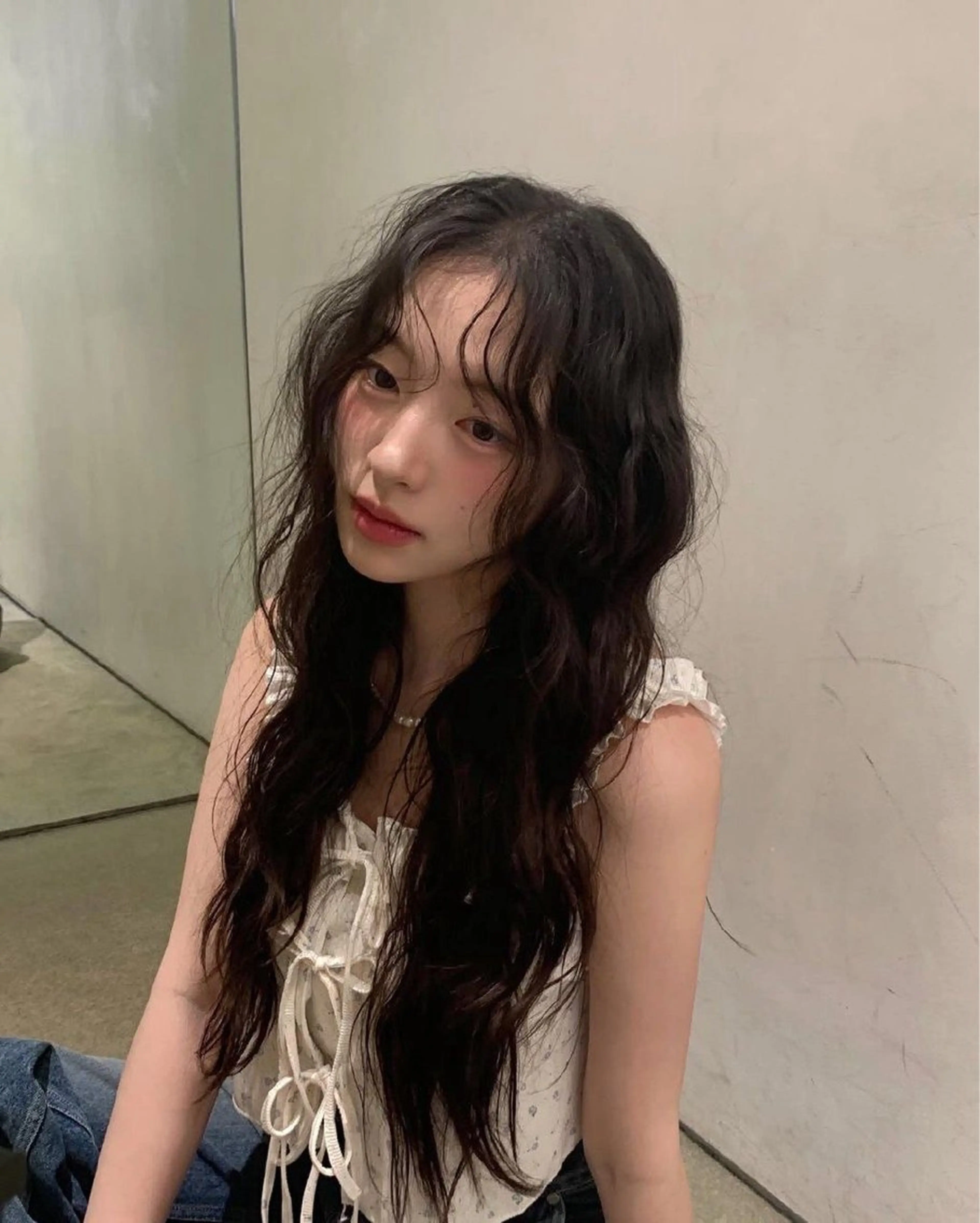 ロング パーマ 韓国風ヘア Unami 表参道Mayukiのヘアスタイル