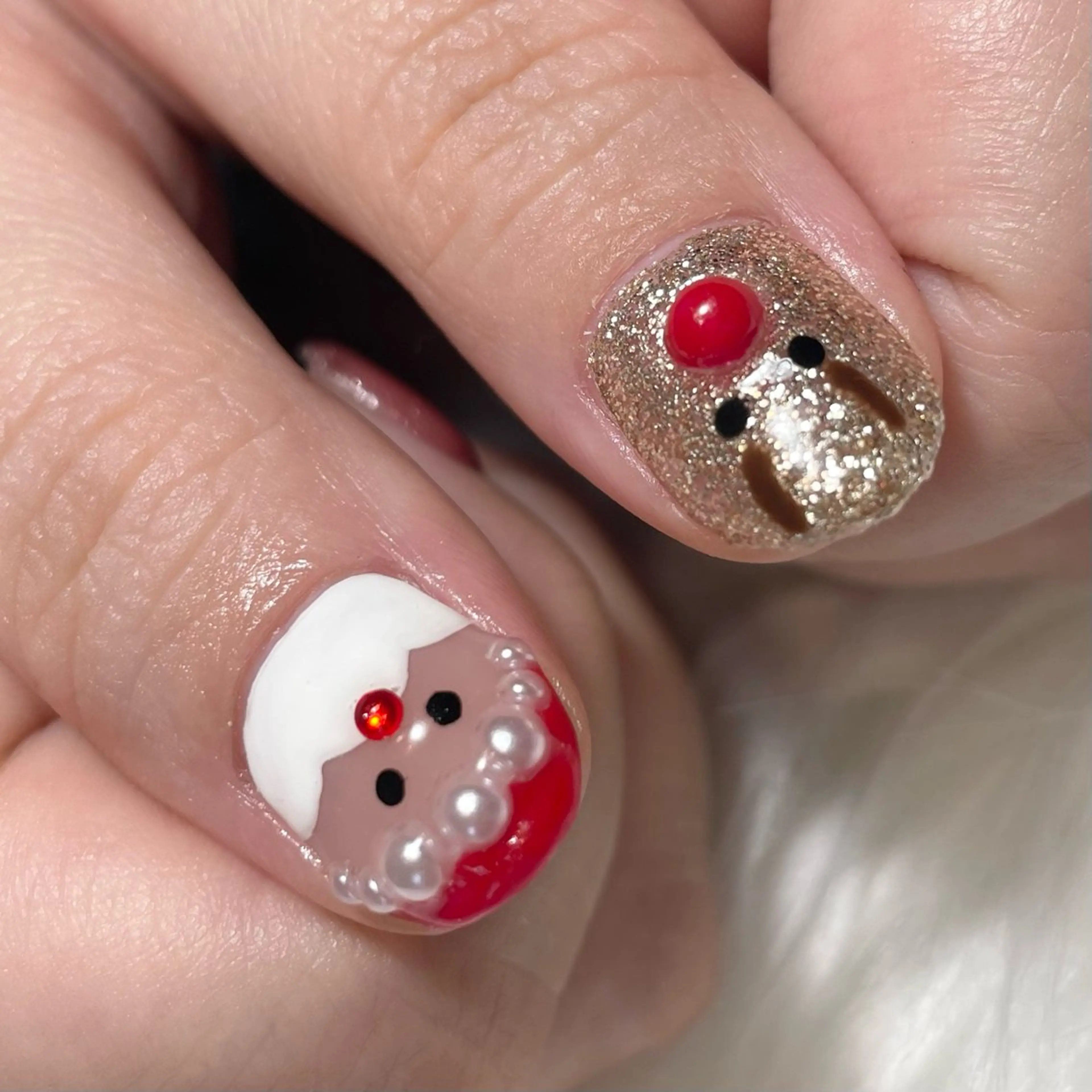 ネイル 持ち込み 冬ネイル クリスマス neige Kouzukiのネイルデザイン