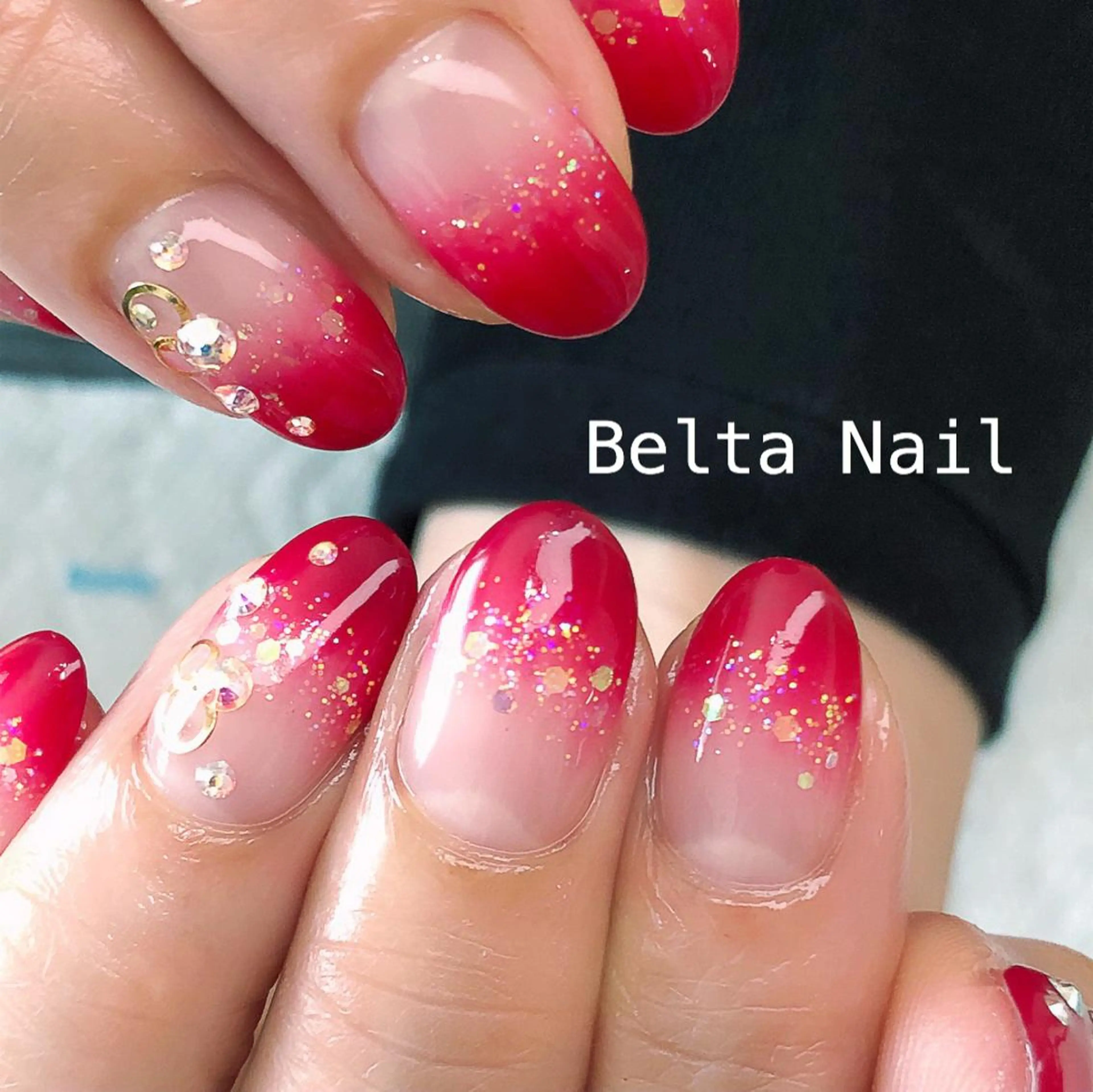 ネイル ボルドー ジェルネイル グラデーション BELTA NAILのネイルデザイン