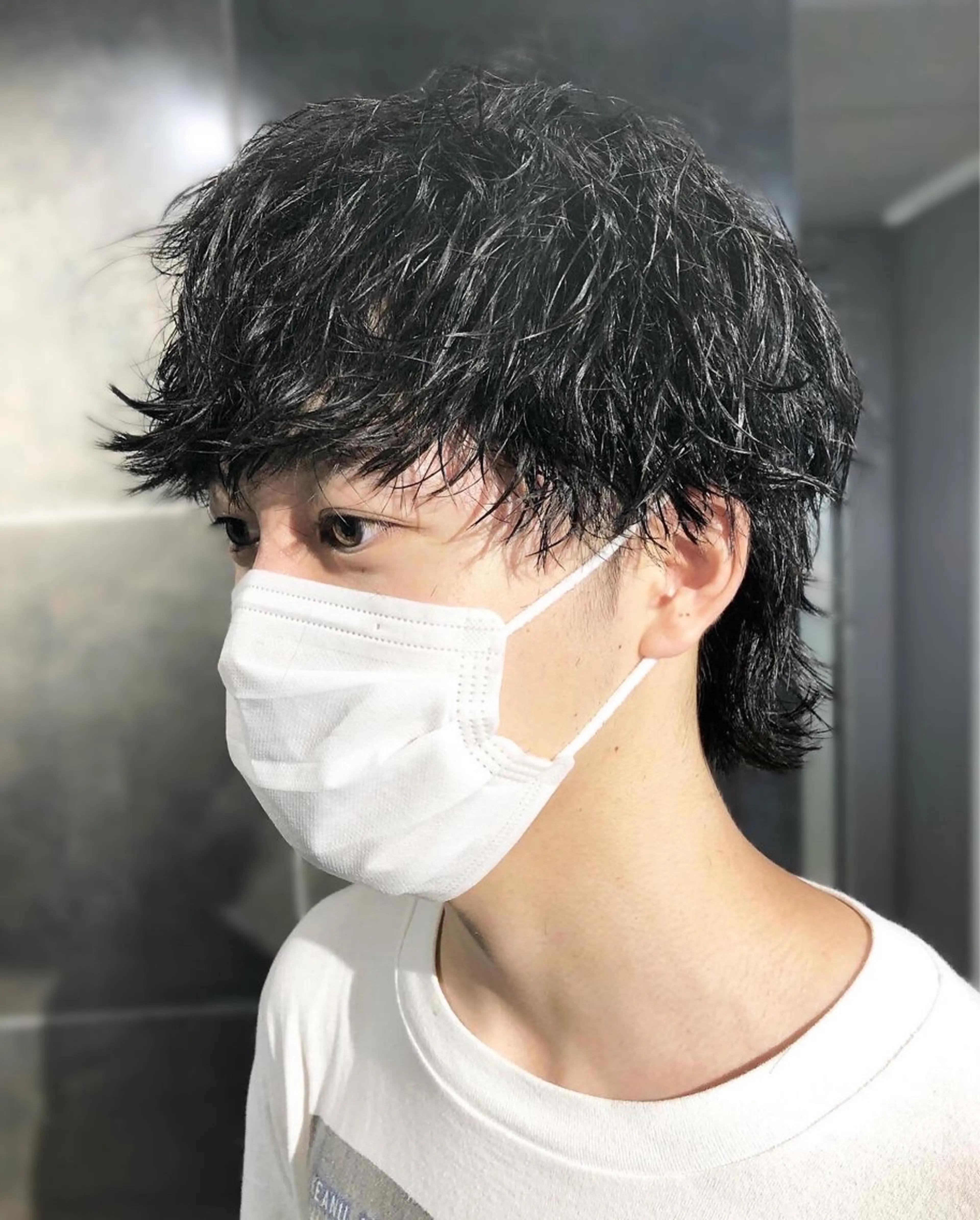パーマ ヘアアレンジ メンズ メンズパーマ 波巻きパーマ メンズウルフカット ウルフカット カット パーマ トリートメント ヘアセット 栗原 侑也のヘアスタイル