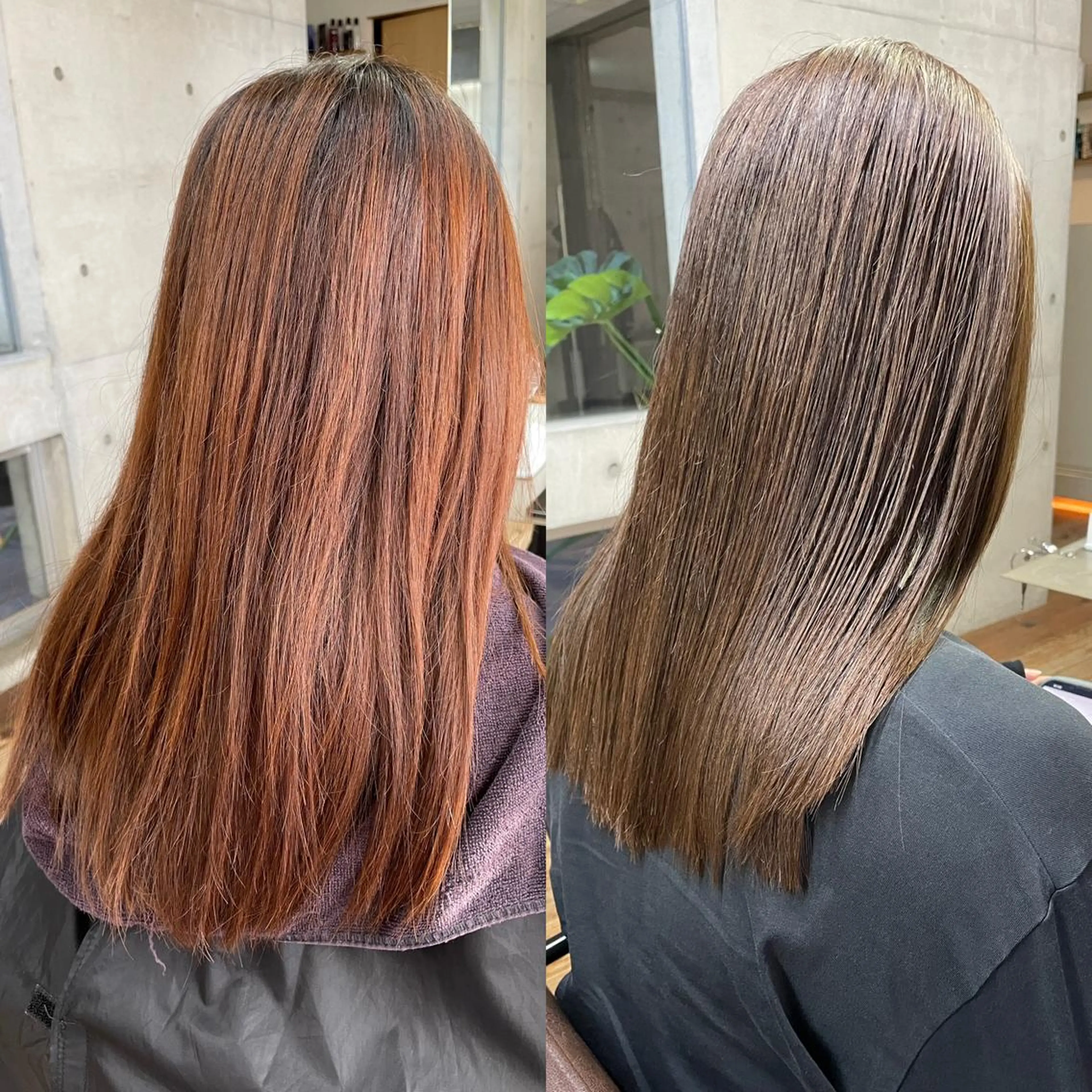 セミロング カラー グレージュ ピンクカラー ROUTE KOUTAのヘアスタイル