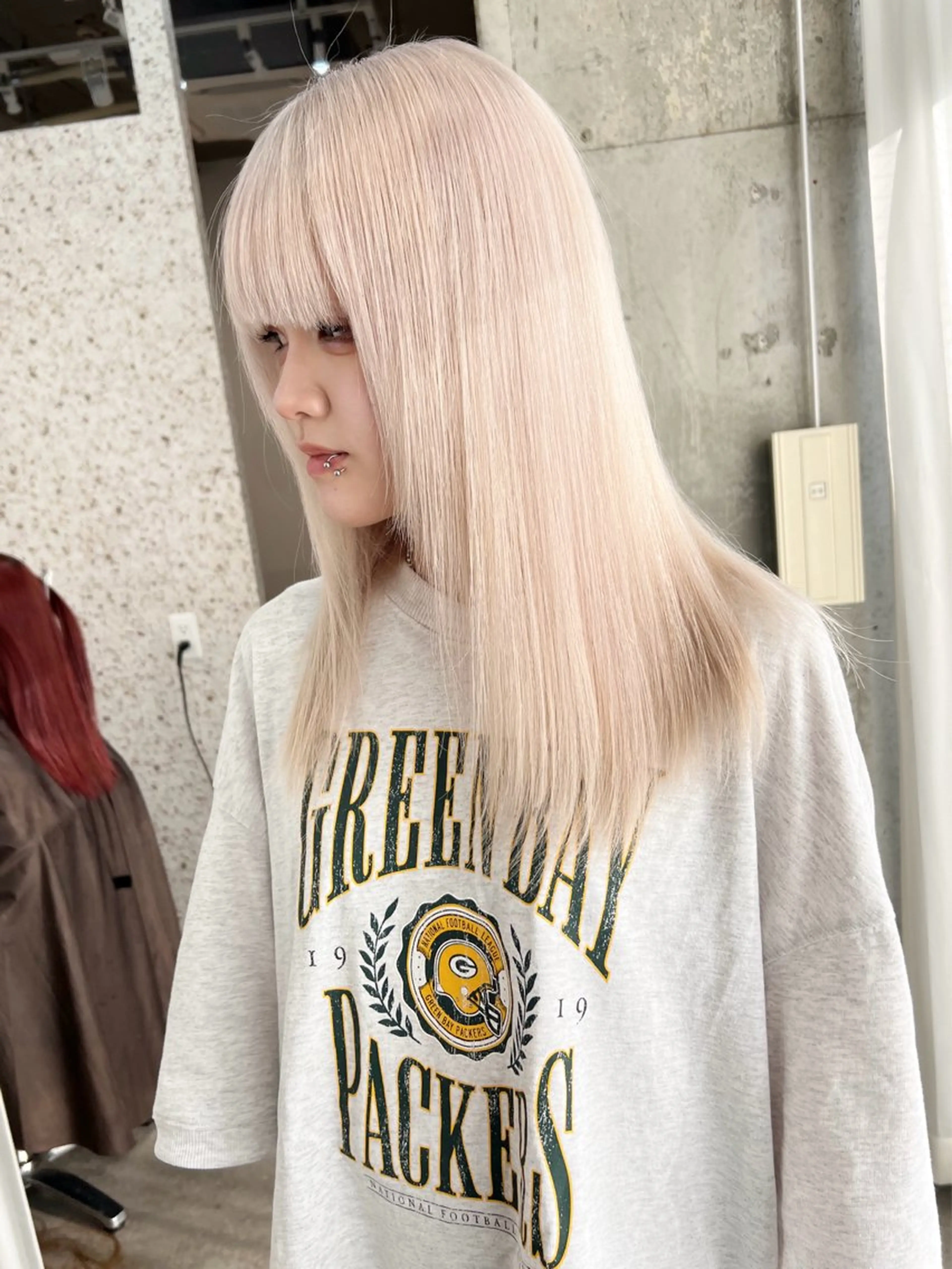 セミロング カラー ヘアアレンジ セミロングパーマ ブリーチ ケアブリーチ ダブルカラー ハイライトカラー ヘアカラー トリートメント lani 天神大名/ブリーチのヘアスタイル