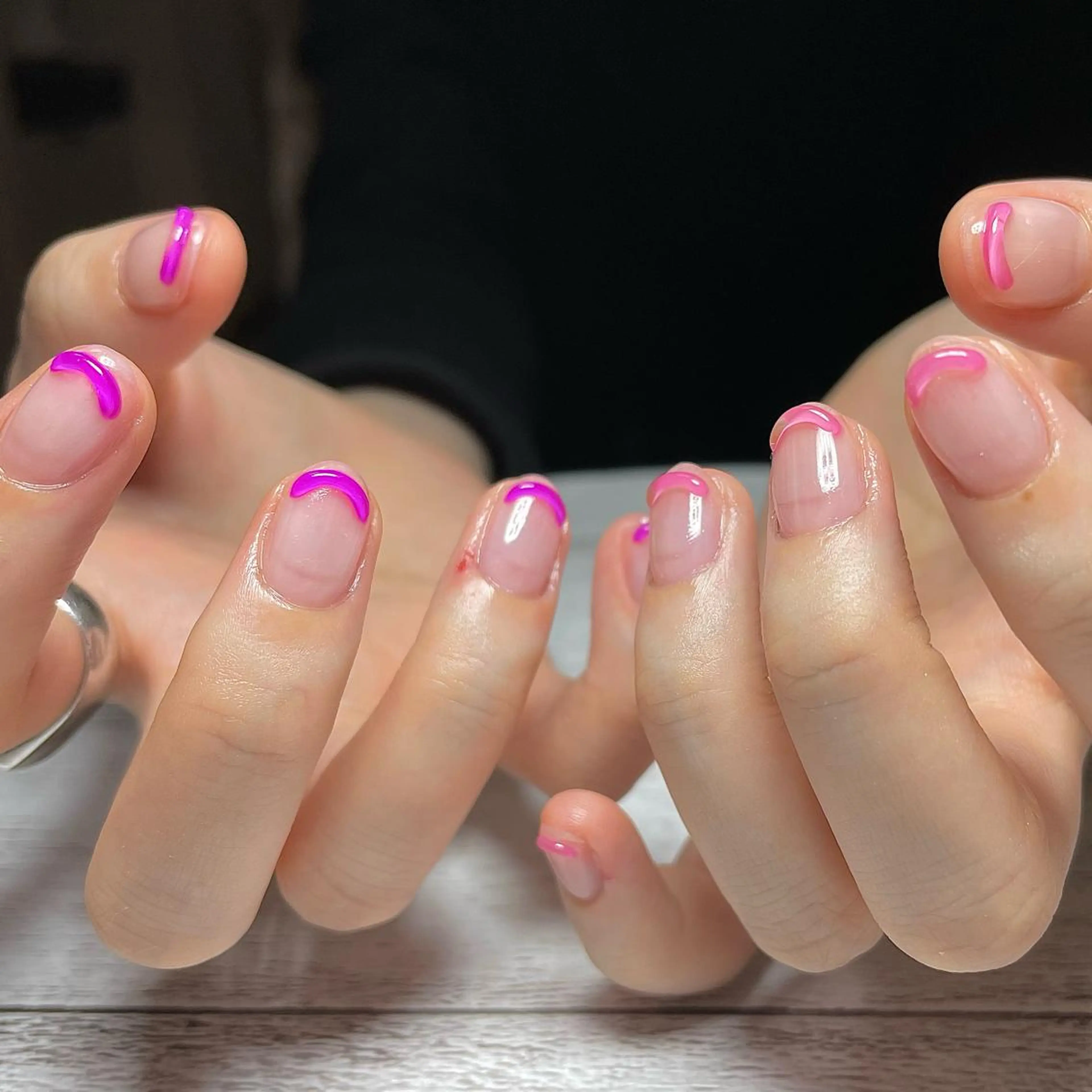 ネイル フレンチネイル ハンドネイル Nailsalon BLOOM🌷 山崎のネイルデザイン