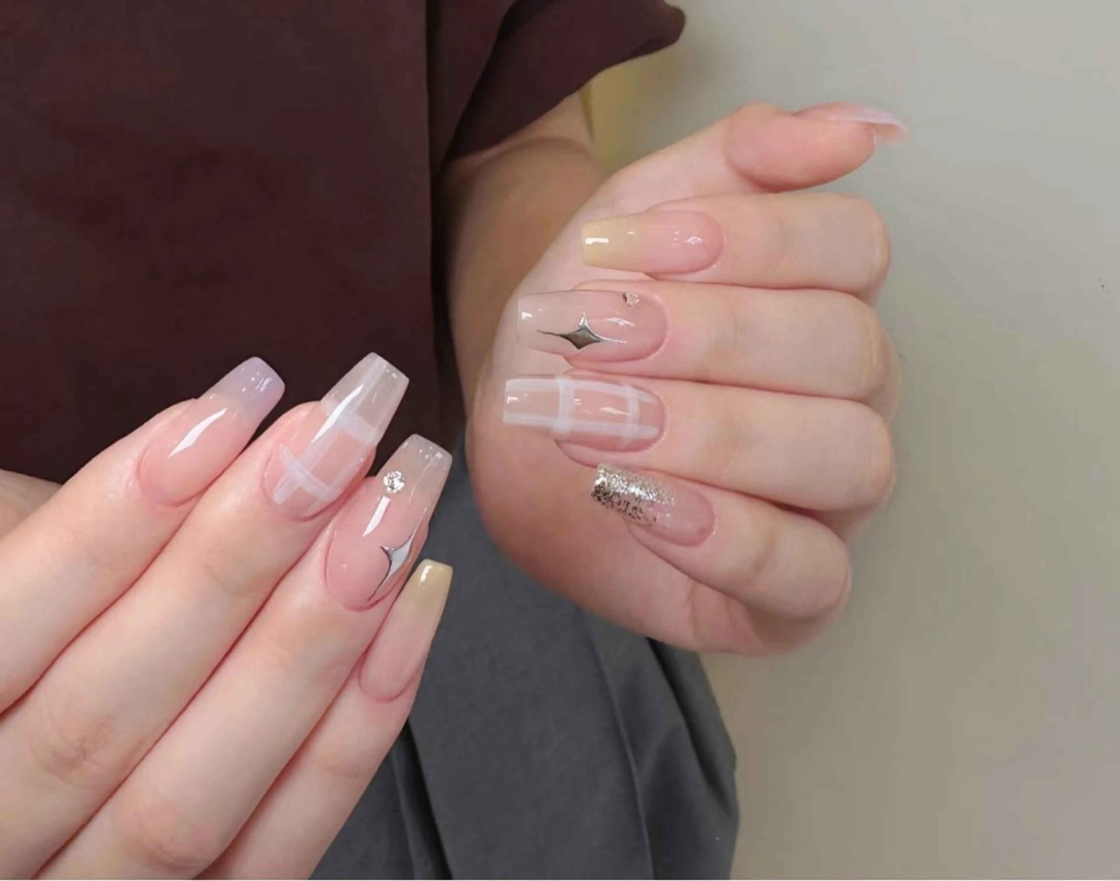 ネイル チークネイル 長さ出し フレンチネイル ジェルネイル ピンク ハンドネイル YUYI.nail salonのネイルデザイン