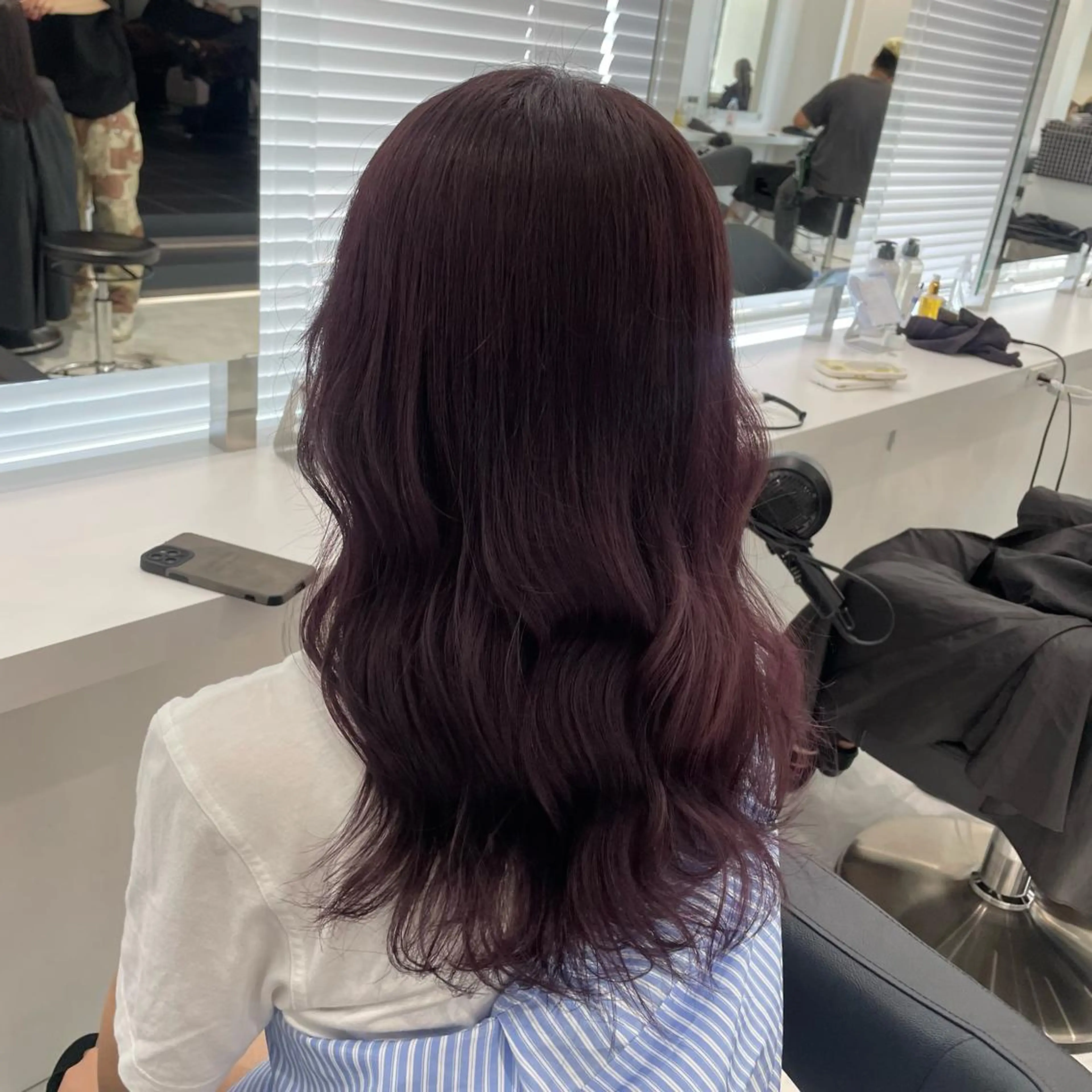 ミディアム ピンクラベンダー 大人っぽ上品🤍韓国 レイヤー🤍ふうがのヘアスタイル