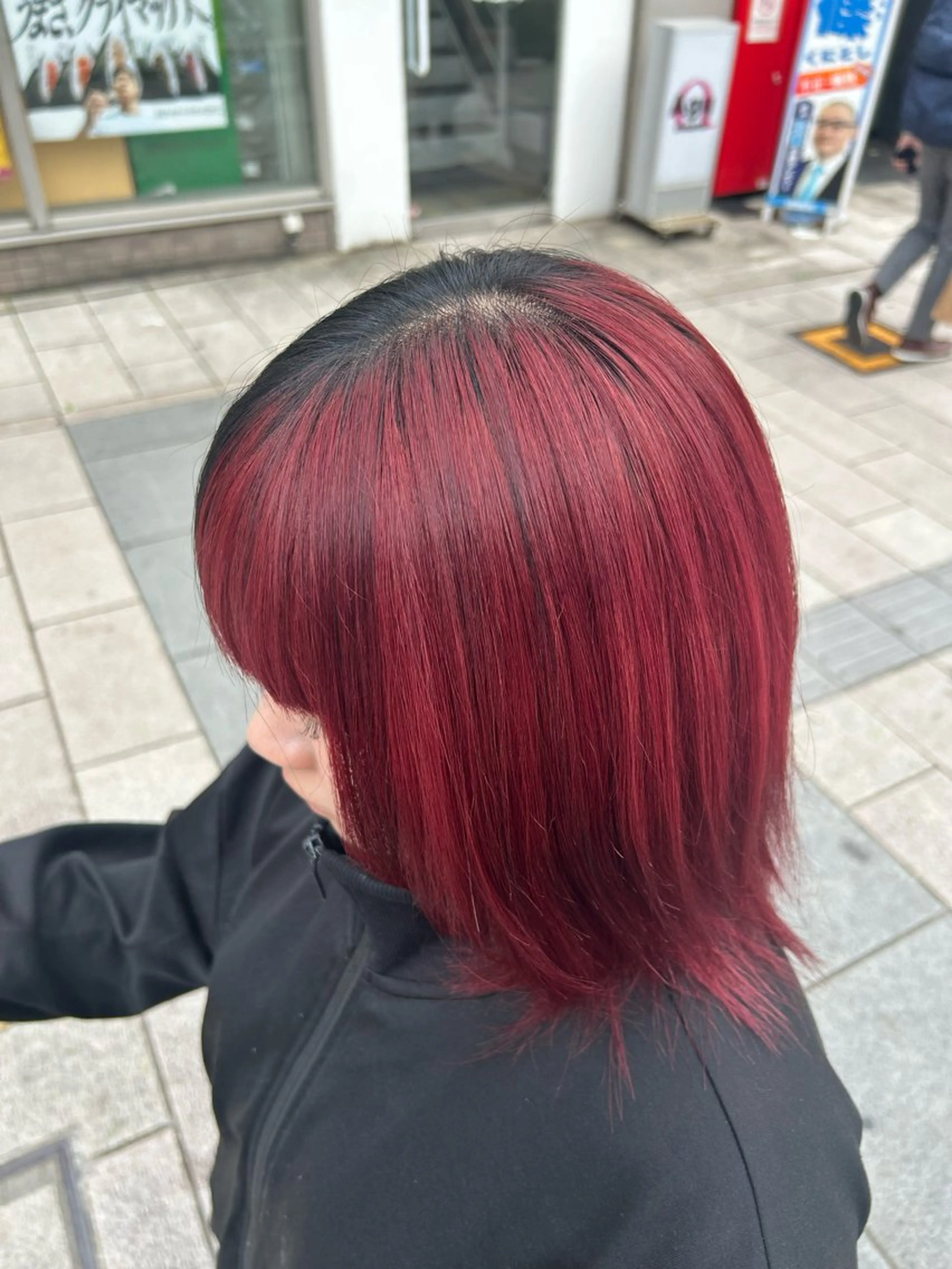 ミディアム カラー レッドカラー りゅうせい ／カラーモデル募集中のヘアスタイル